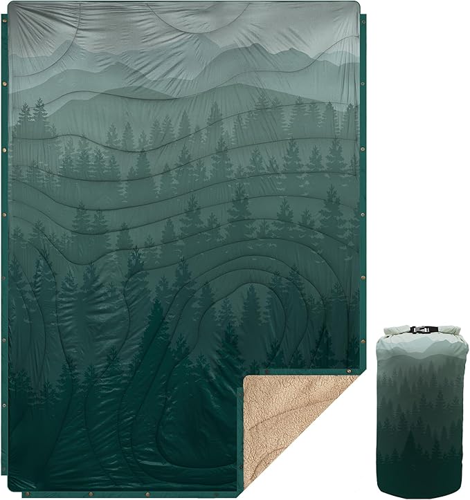 Outdoor Camping Blanket with Sherpa Lining