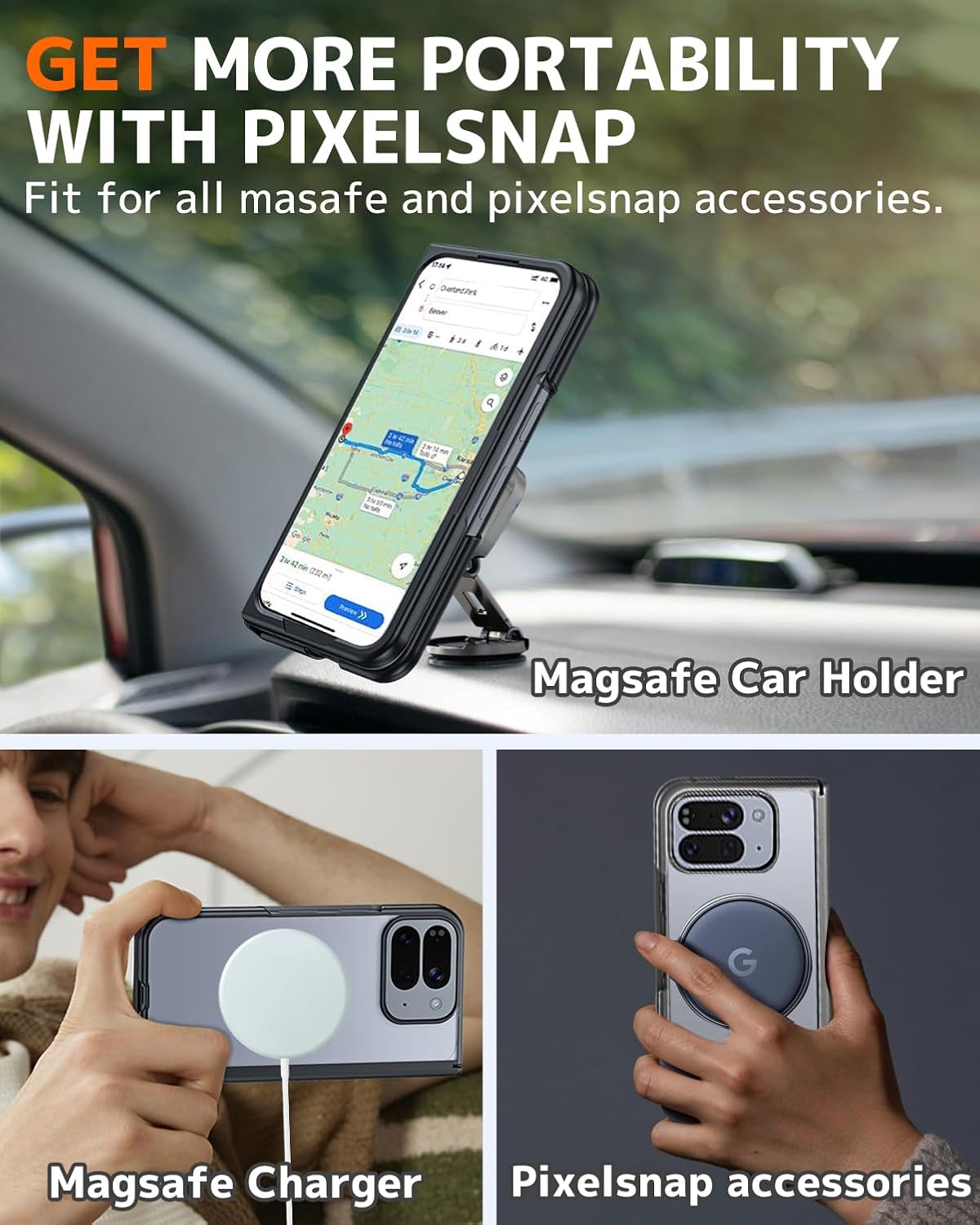 NINKI Translucent Case for Goole Pixel 10 Pro Fold with Screen Protector,[Compatible with Mag Safe] Matte Hinge Protective Camera Lens Protective Case for Pixel 10 Pro Fold Black