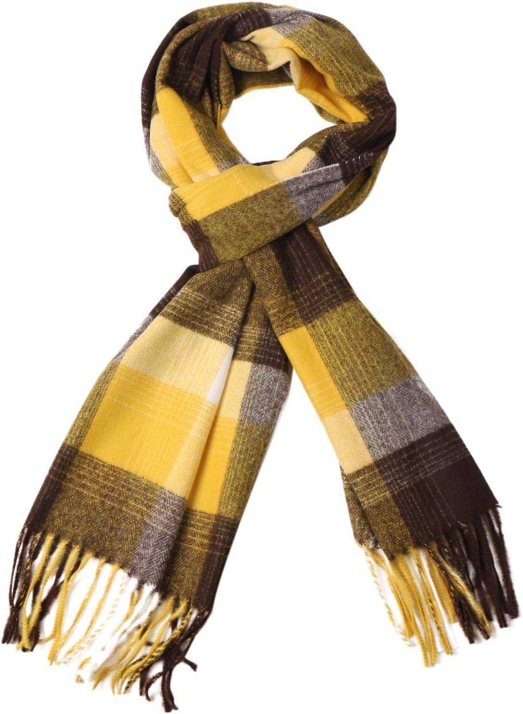 Herringbone Houndstooth Checked Pattern Cashmere Feel Classic Soft Luxurious Winter Scarf For Men Women