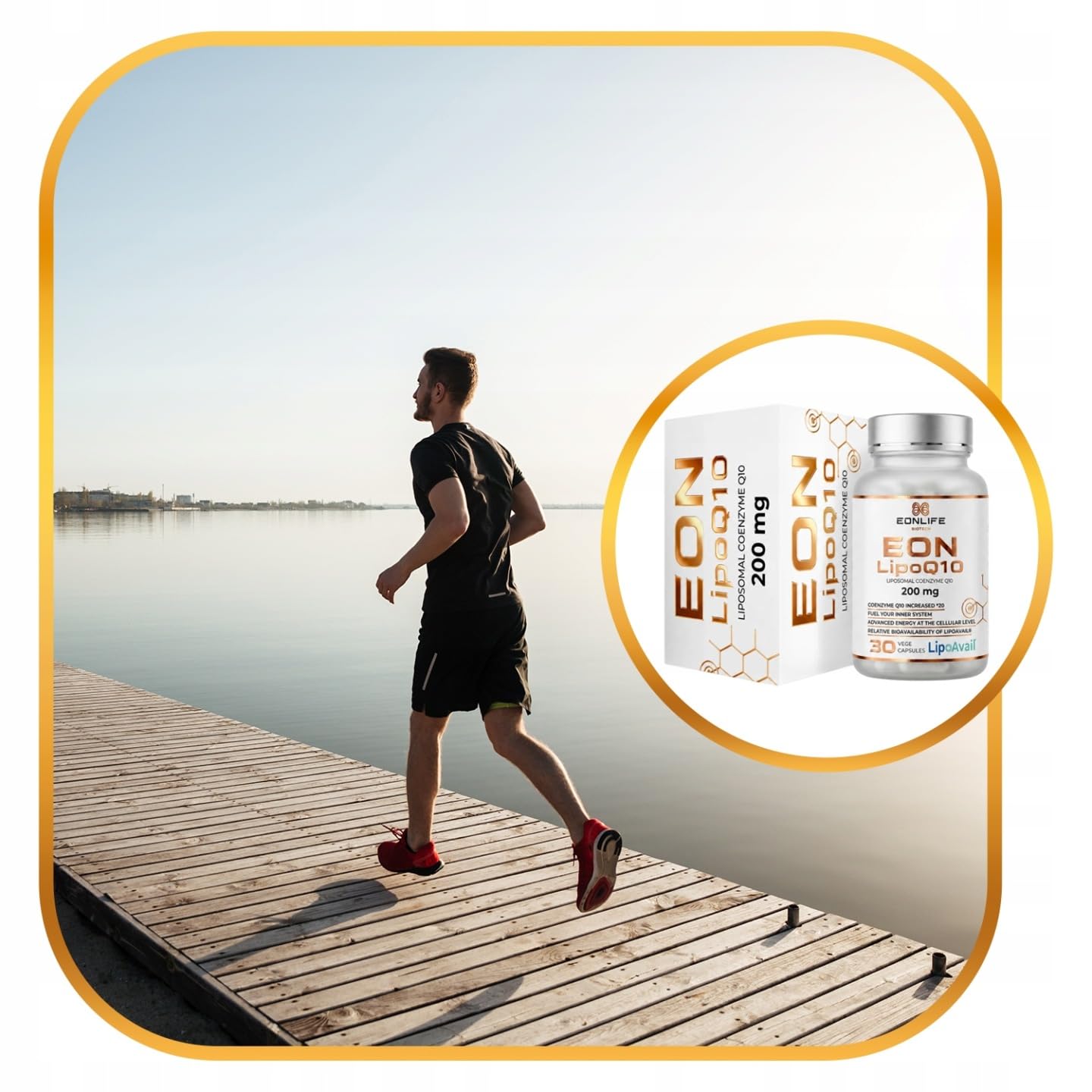 Eon LipoQ10 Premium – 200 mg Liposomales Coenzym Q10 mit LipoAvail® Technologie – Hochdosiertes CoQ10 – Maximale Bioverfügbarkeit – Premium Longevity Formel – Vegan