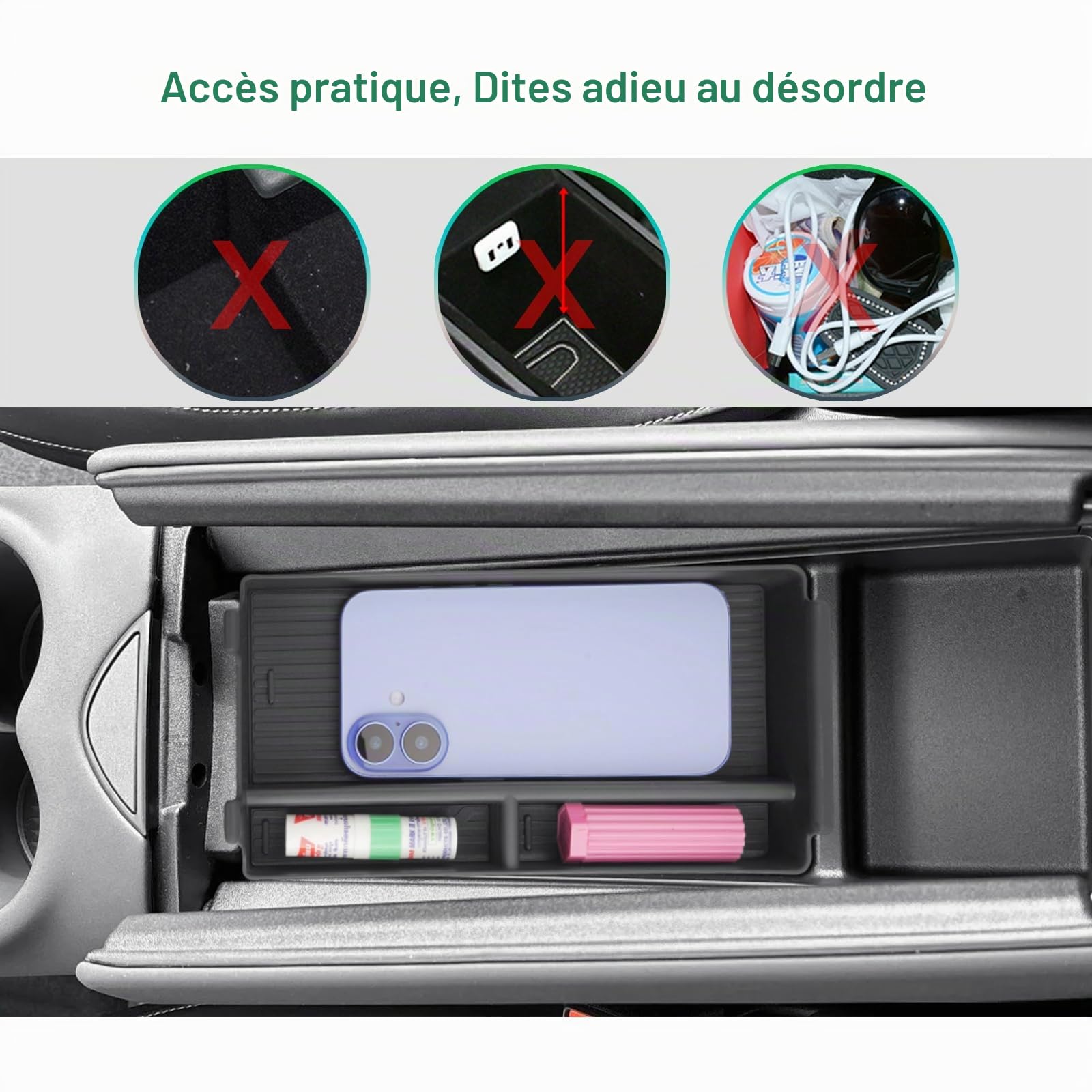 GAFAT Compatible avec Cupra Tavascan 2025 2026 Boîte de Rangement pour Console Centrale, Nouveau Tavascan 2025 Accoudoir Tavascan VZ Organisateur Plateau, Boîte à Gants, Accessoires Tavascan