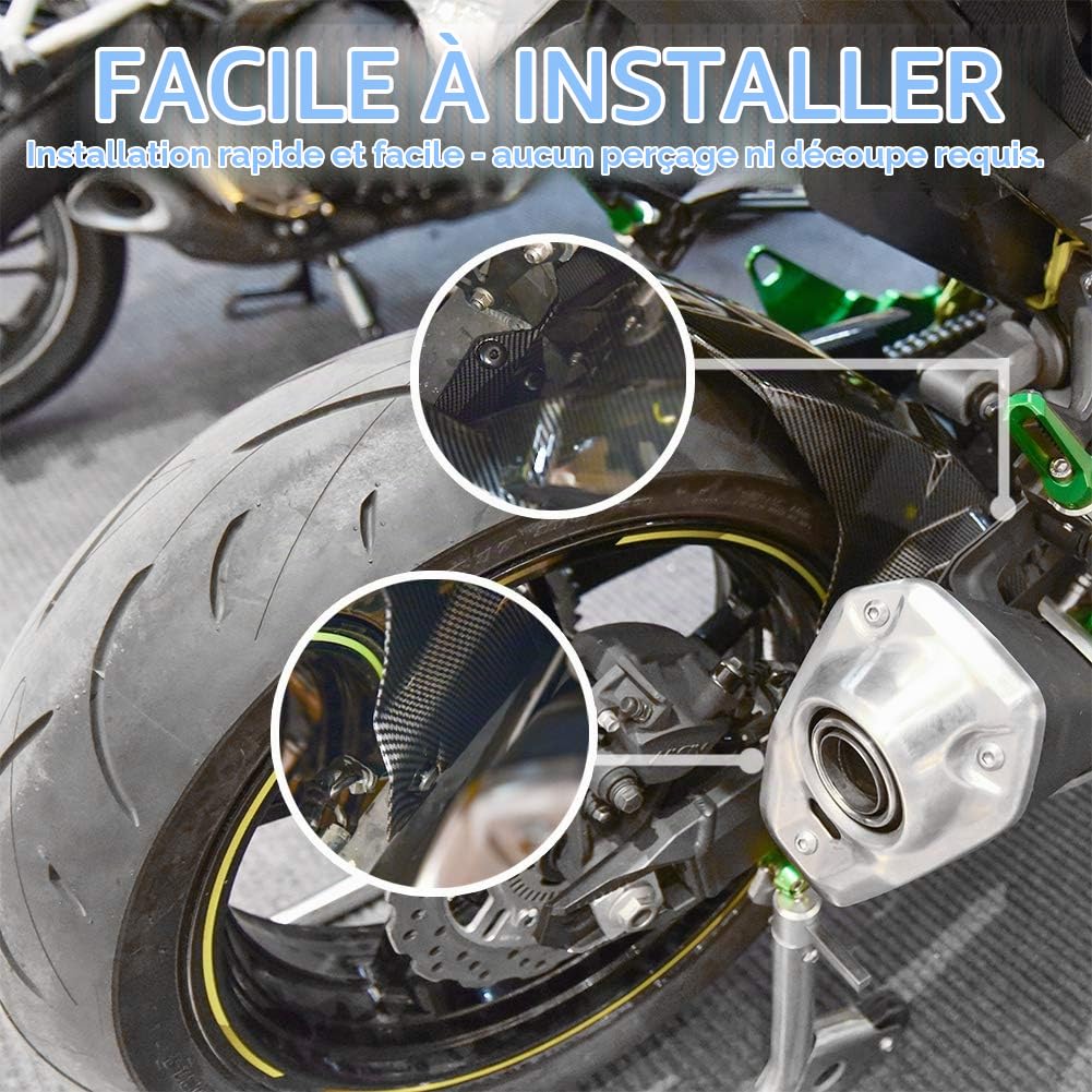 Garde-boue de pneu arrière en Fiber de carbone de moto garde-boue garde-poussière de roue protecteur panneau carénage Pour Z900 Z 900 Z-900 RS 2017 2018 2019 2020 2021 2022 2023 (Arrière)
