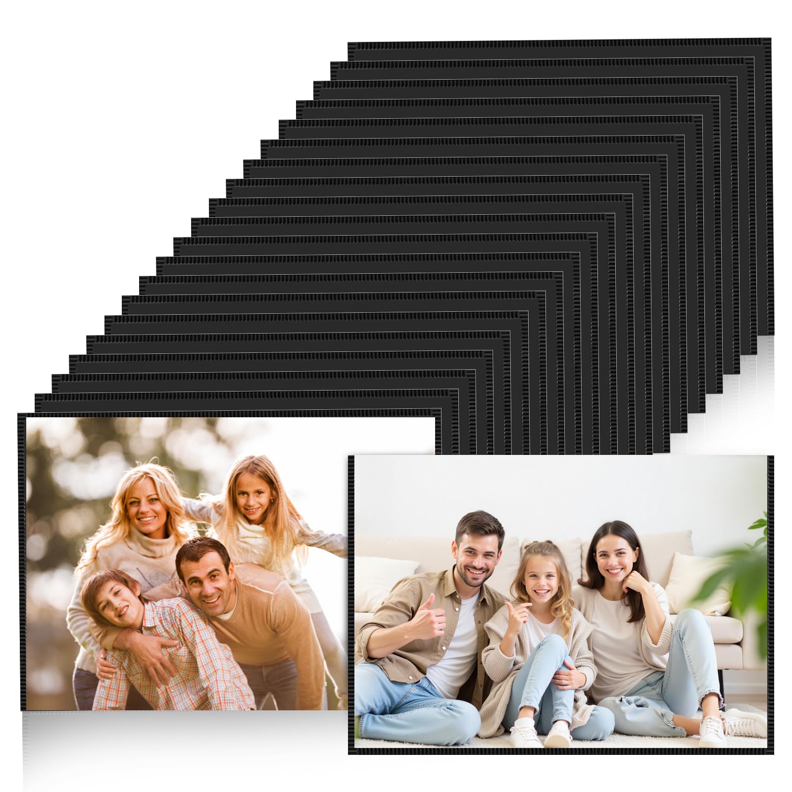 Sxtdkmj Black 20 Pcs Magnetic Photo Frames, Magnetic Picture Frame 4X6 Inch Personalised Fridge Magnets For Photos Notices Postcard