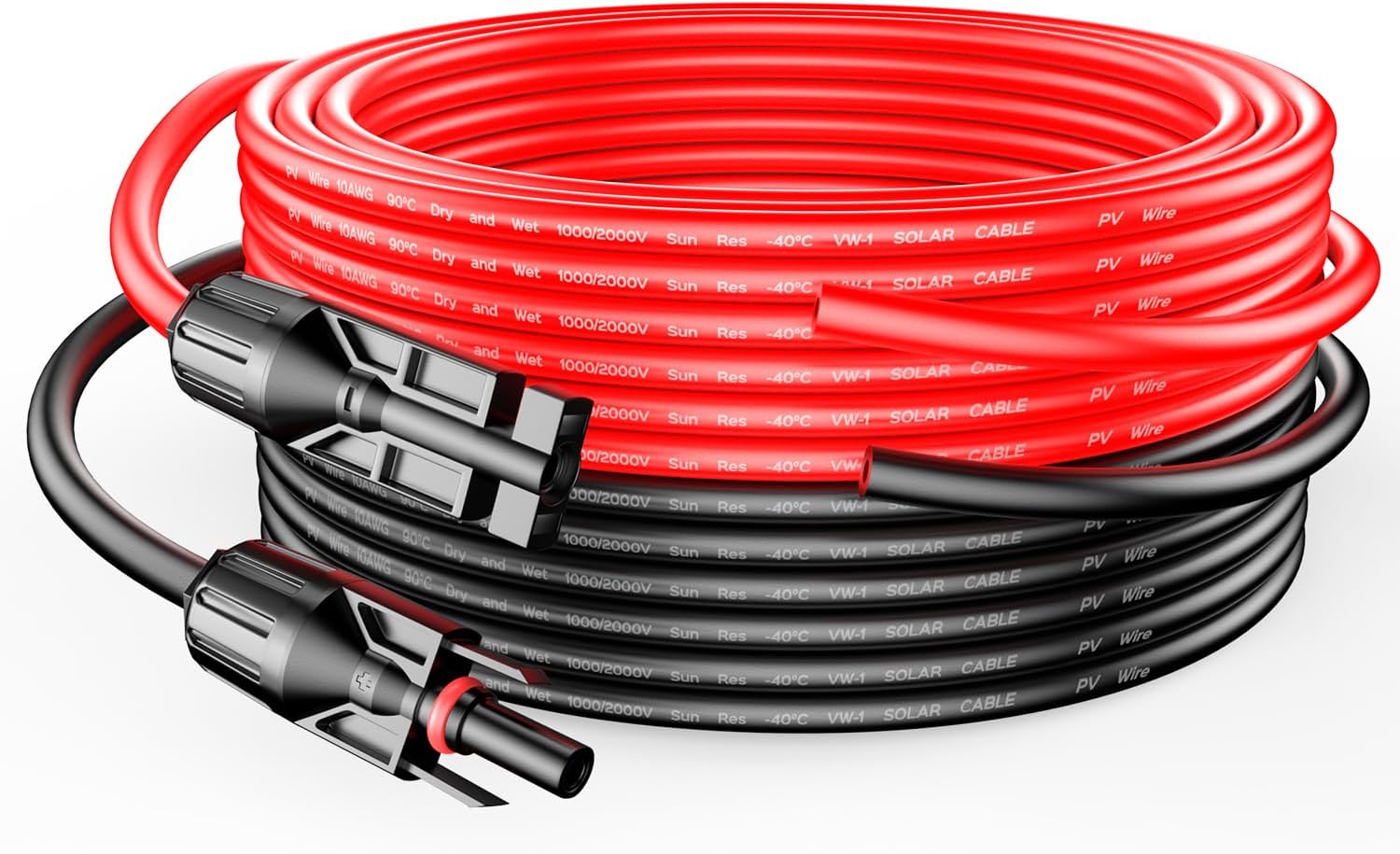 RICH SOLAR 30 Feet 10 Gauge Solar Extension Cable One Pair Connect Solar Panel to Charge Controller