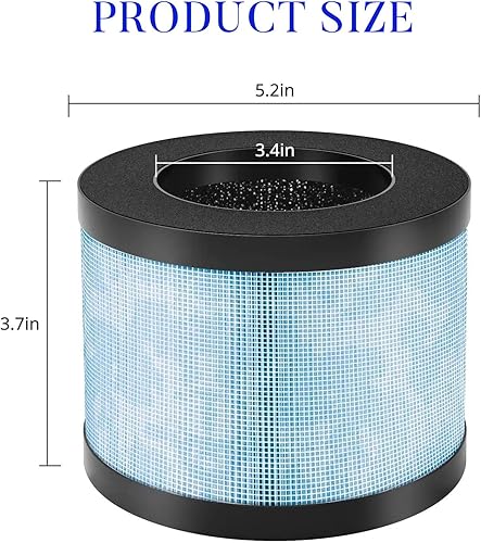 Miniatura 2 de HIFROM Paquete de 2 filtros de repuesto MK01, filtro de repuesto MK06 H13 True HEPA compatible con Aroeve MK01 MK06 MG01JH, Kloudi DH-JH01, Intelabe