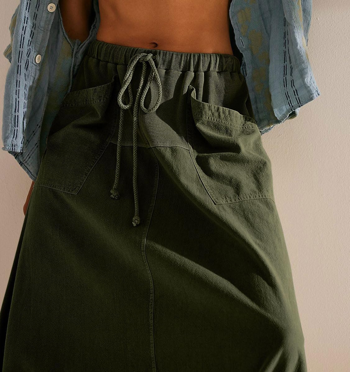 CHARTOU Women Baggy Parachute Skirt Comfy Casual Cotton Y2k Cargo Maxi Long Skirt - Image 3