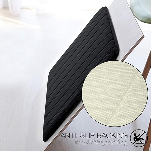 Miniatura 4 de Betus Tapete de baño de espuma viscoelástica de lujo, absorbente de agua, súper acogedor y antideslizante, lujoso tapete de baño de terciopelo