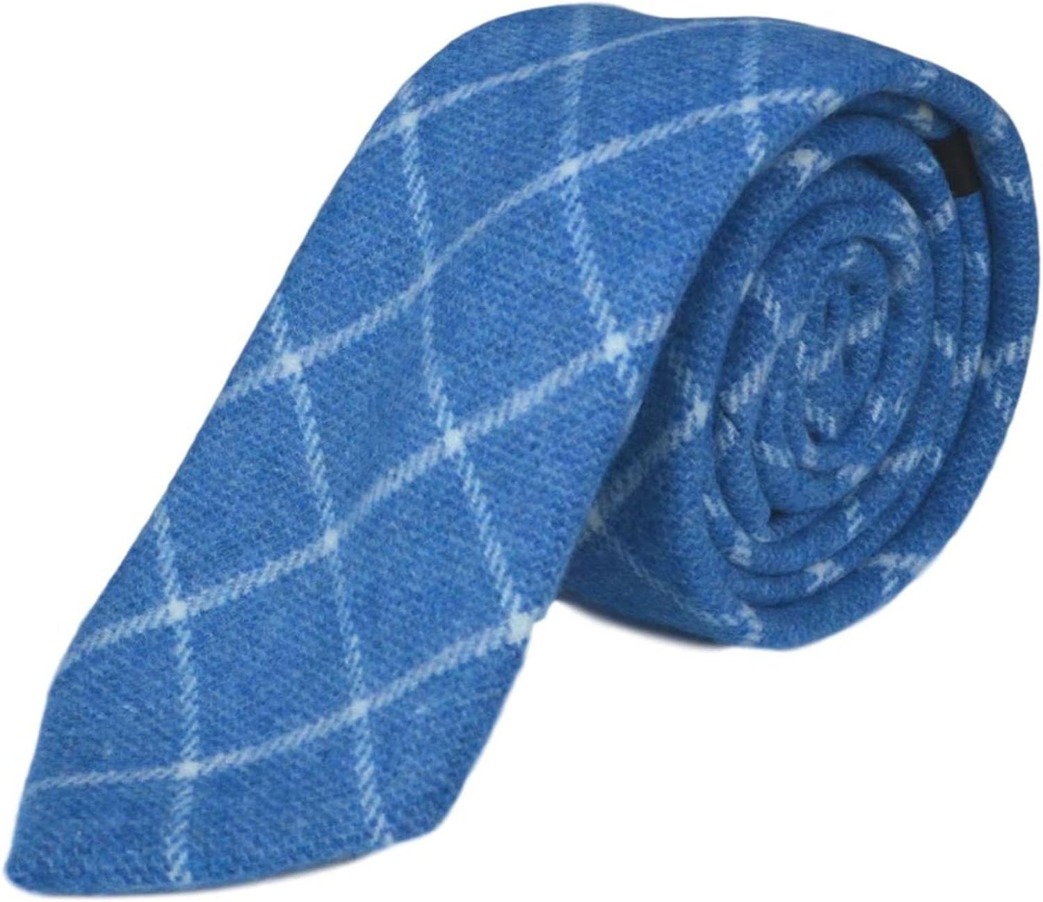Azure Blue Birdseye Check Necktie & Pocket Square Set