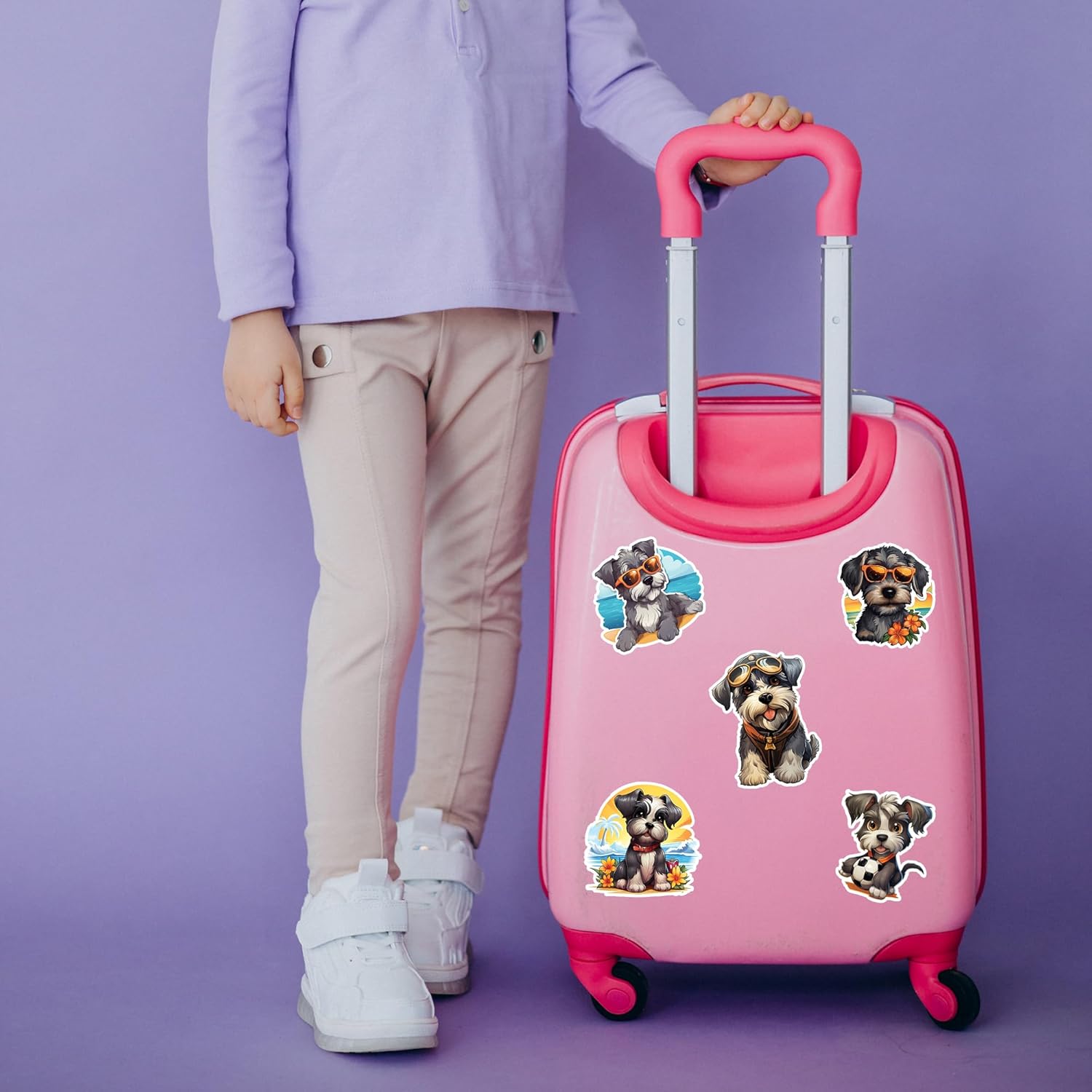 Schnauzer Stickers 50 Pieces Vinyl Waterproof Decal for Laptop Water Bottle Phone Car Window Bike Motorcycle Stakeboard Scrapbook Schnauzers Sticker Gifts for Kid Teen Adult - Image 4