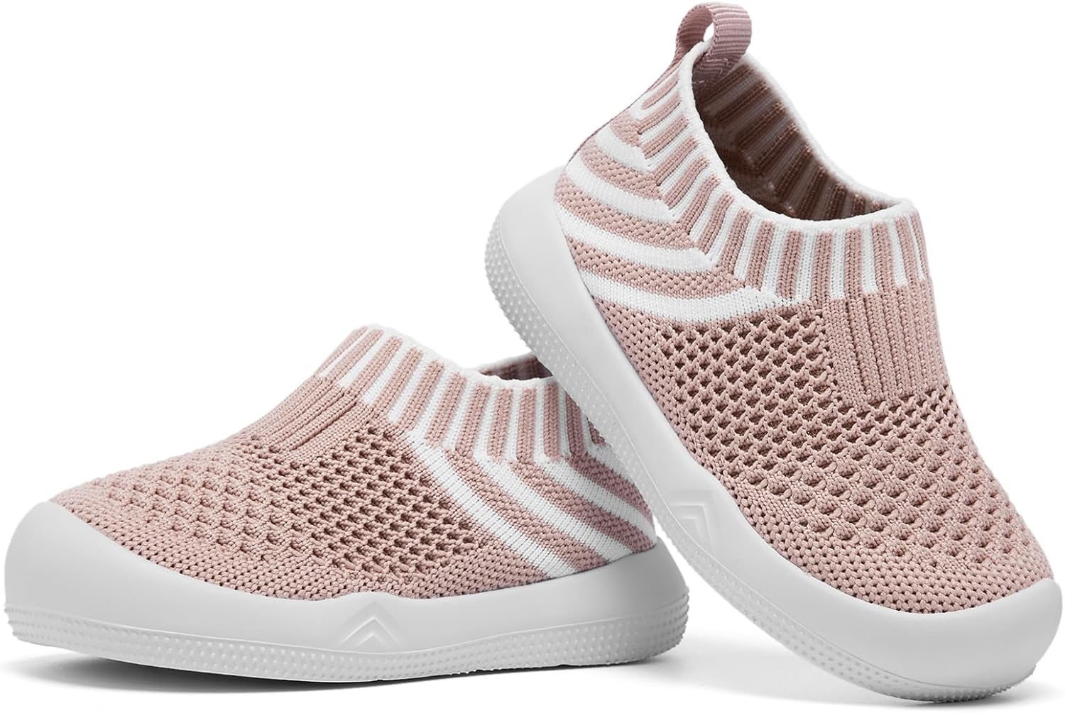 Engtoy Baby shoes Boys Girls Breathable Walking Sock Infant Shoes Baby First Walking Shoes Non-Skid Slipper Shoes With Soft Rubber Sole Toddle Sneaker, Pink Twill, 12-15 Months Infant - Image 3