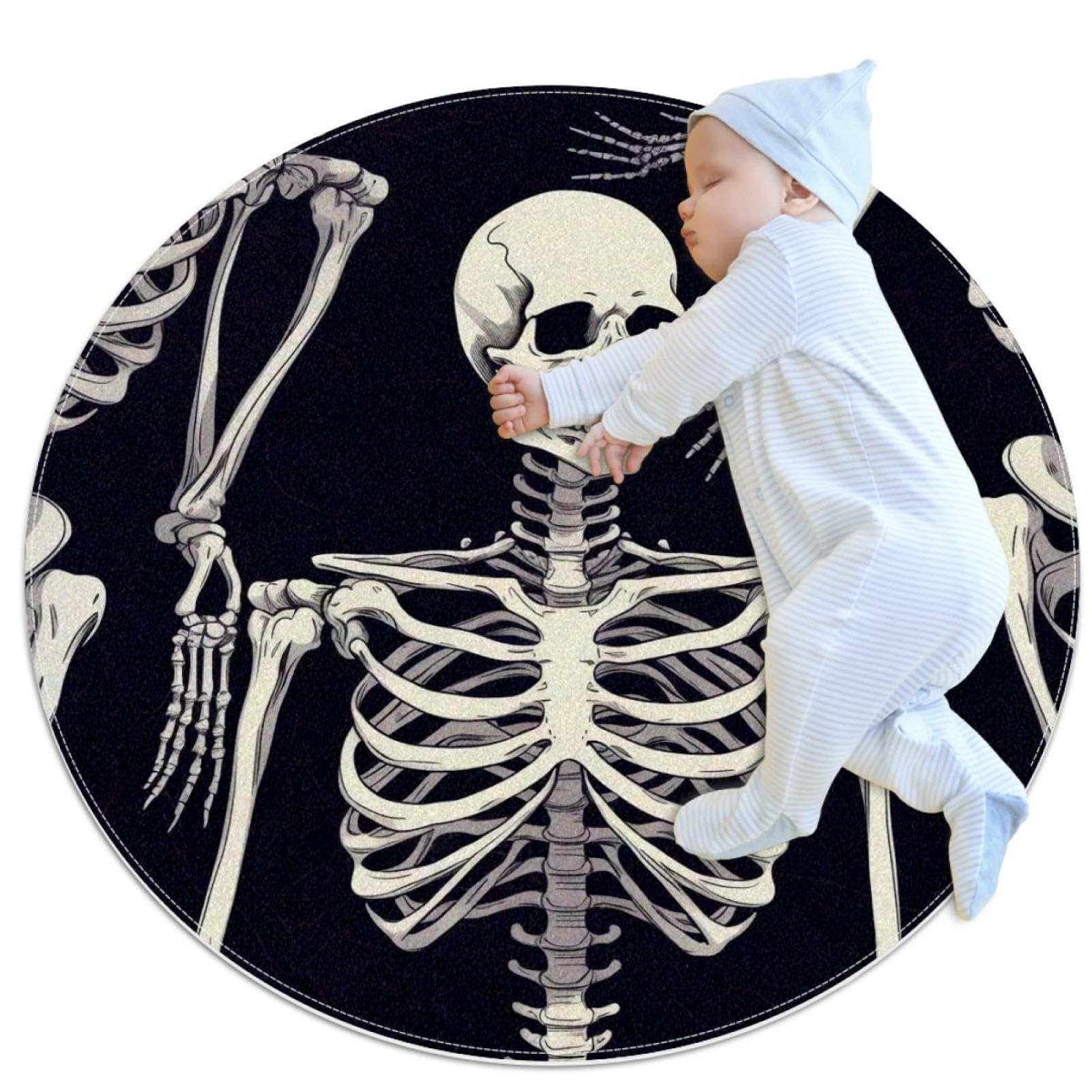 Tapis de salle de bain tête de mort pour chambre enfant et salon