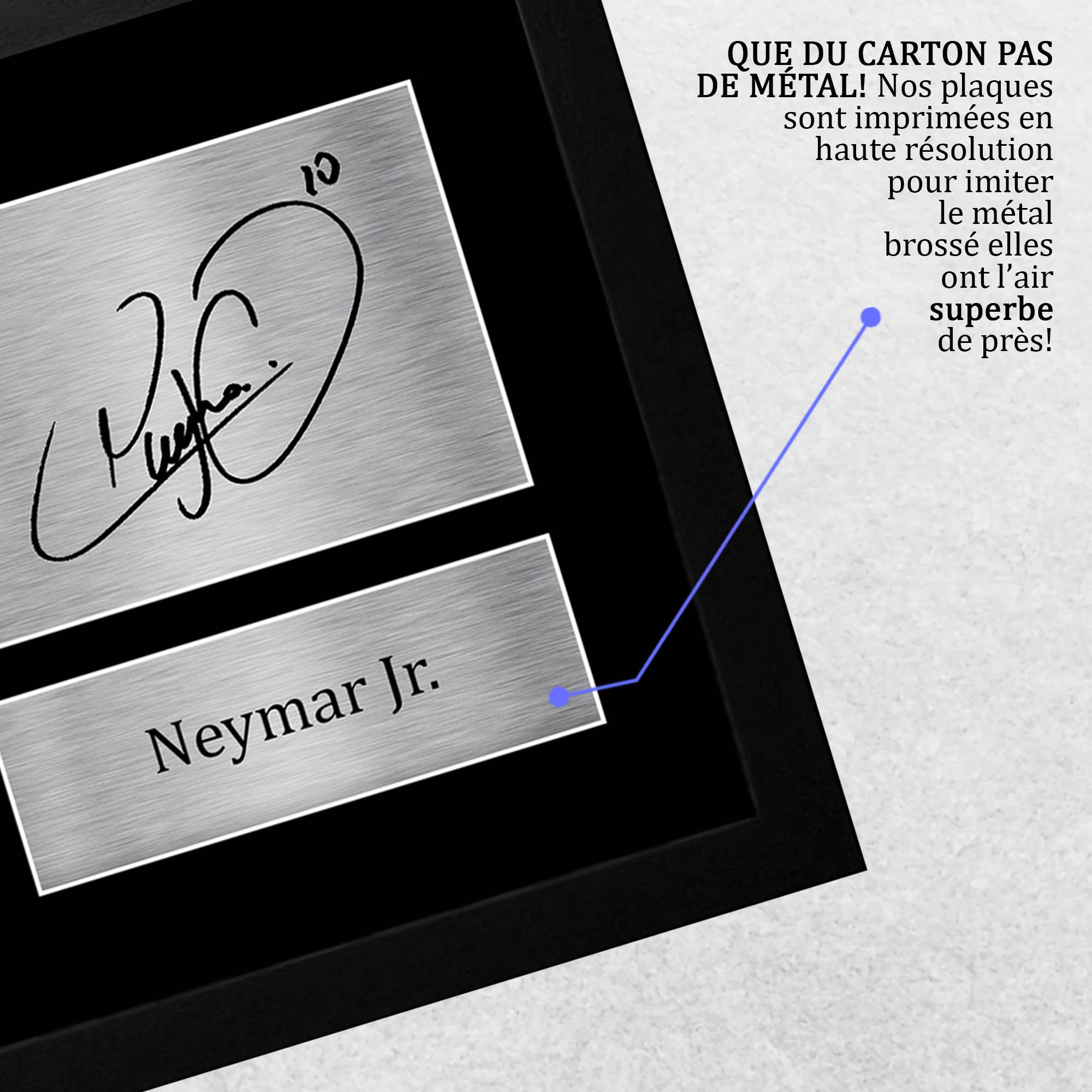 Neymar Jr Brazil A4 photo autographe signée encadré cadeau football fans supporters