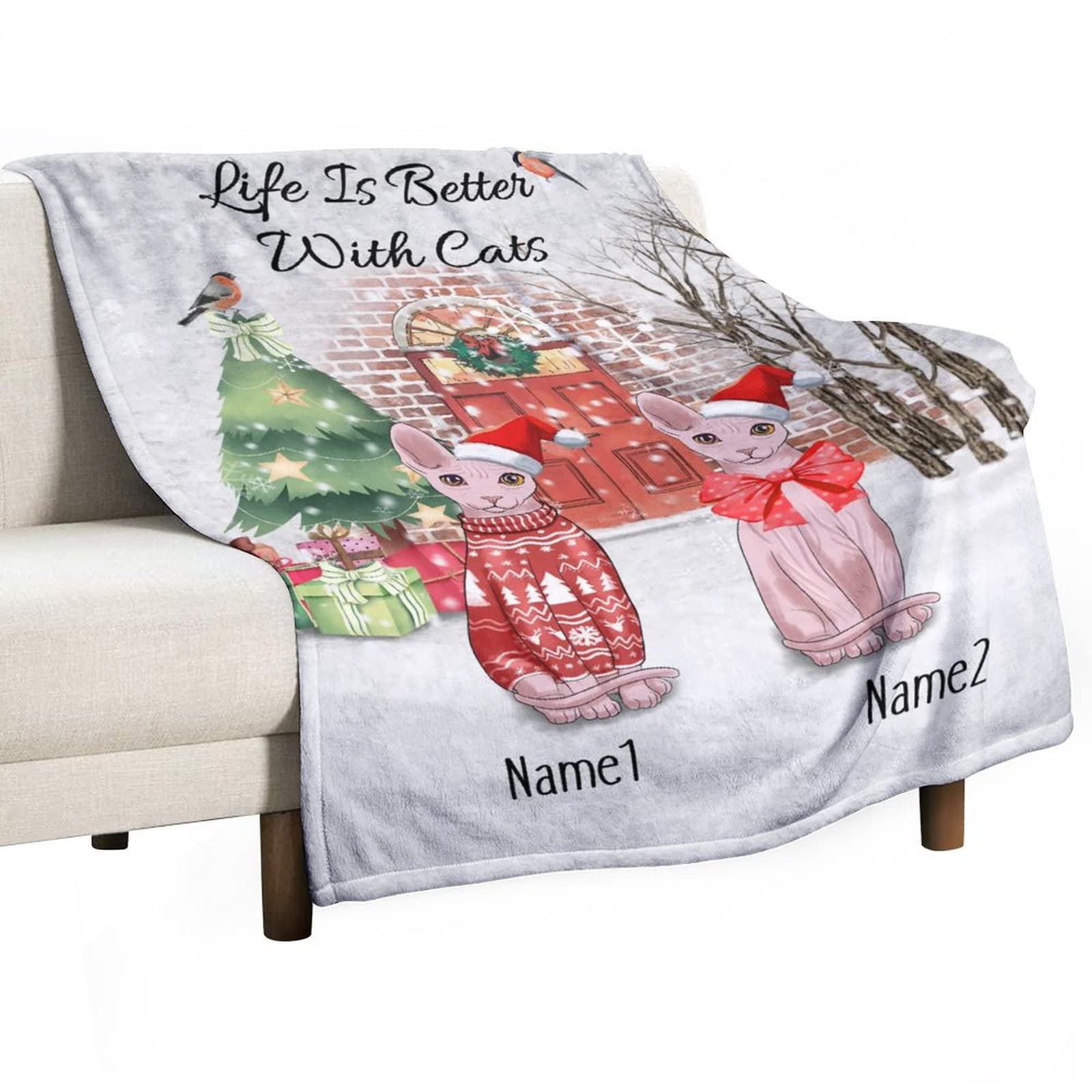 Couverture de chat personnalisée plaid polaire super douce jeté de canapé