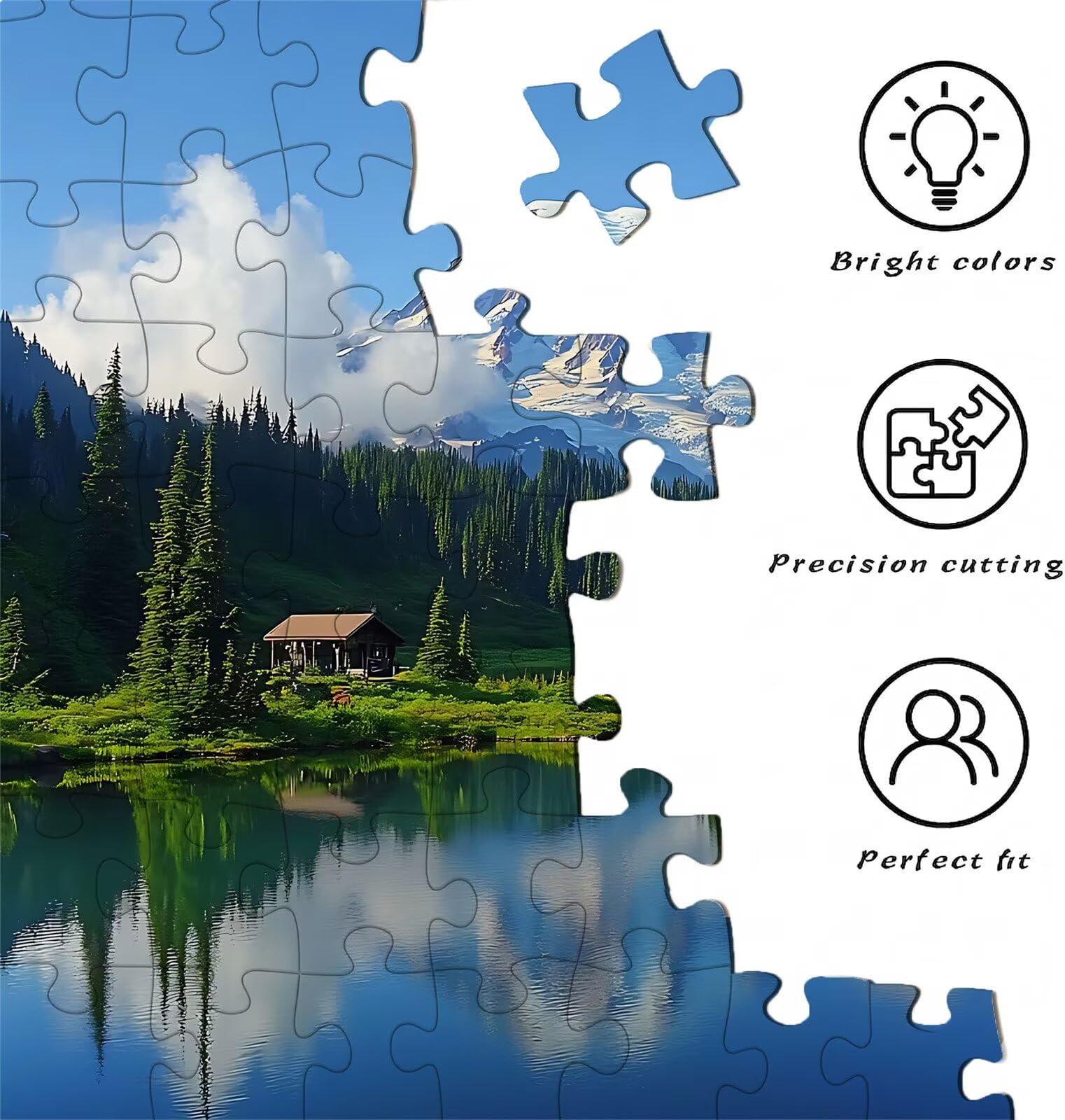 Puzzle 5000 Teile, Holzpuzzle Erwachsene Gebirge Wald Impossible Klassische Jigsaw Puzzles 156.5 x 105.5 cm, Familien Spiel, Puzzle Stressabbau Denkspiel, Home Dekor w0-794