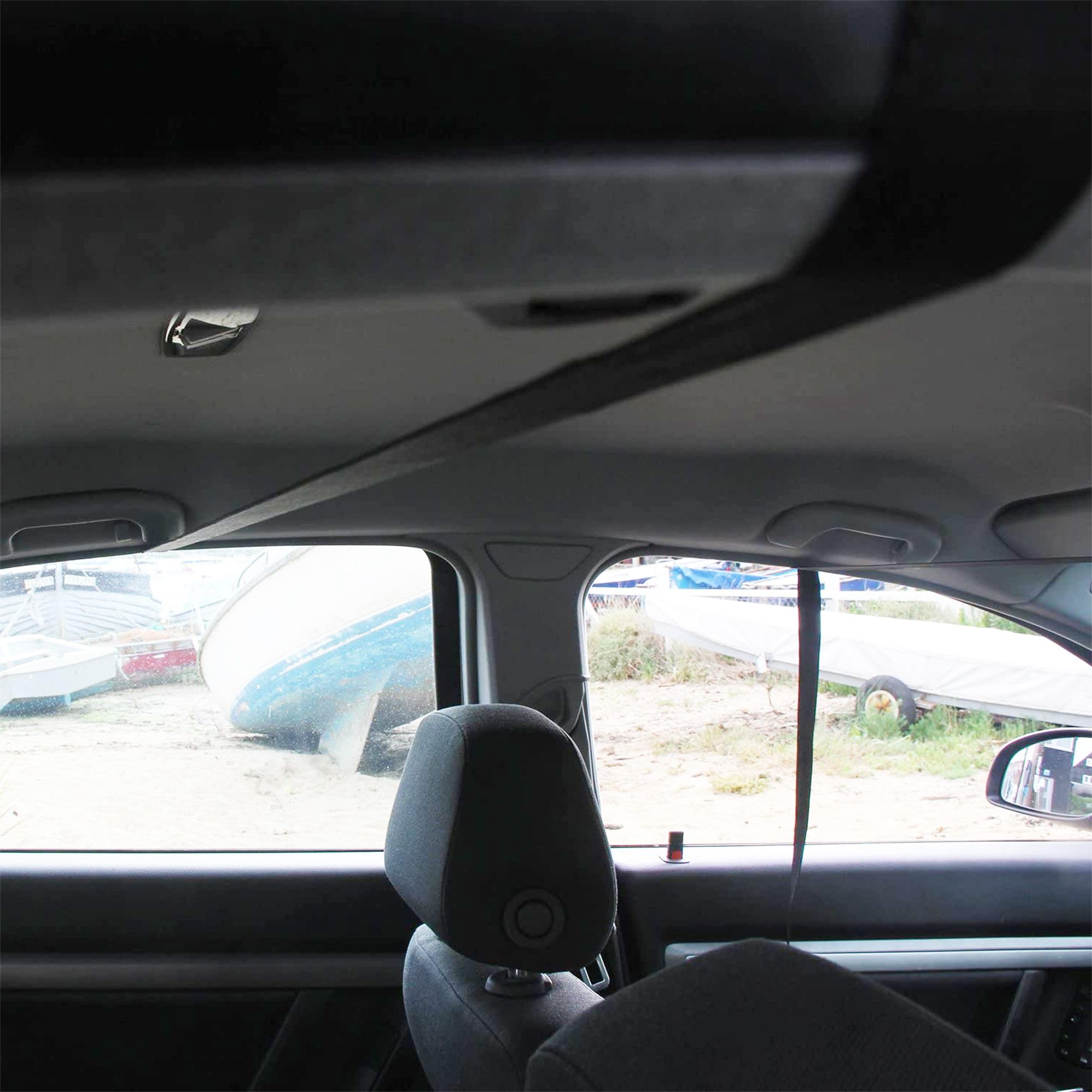 FISHTEC Galerie d'Appoint Toit Voiture - Jusqu'à 75 kg Textile Oxford 600 D Ultra résistant 2 Sangles d'arrimage 350 cm Sangle de Fixation 170 Noir Adaptable Tout Type véhicule