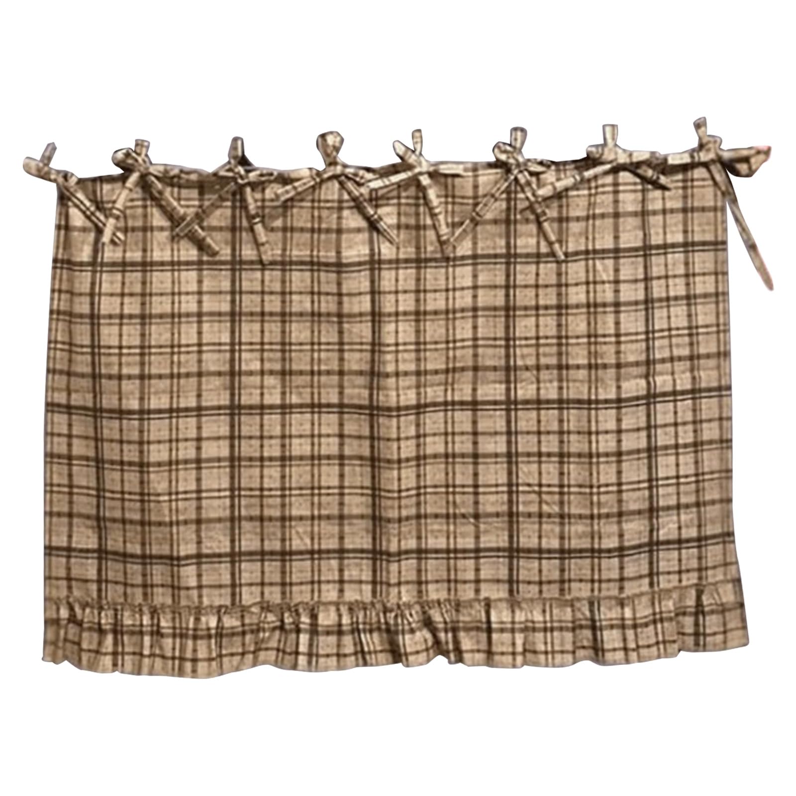 HZBB Fabric Oven Curtain with Ribbon Ties and Ruffled Edges for Dishwashers Under Kitchen Sinks Ruffled Oven Cover