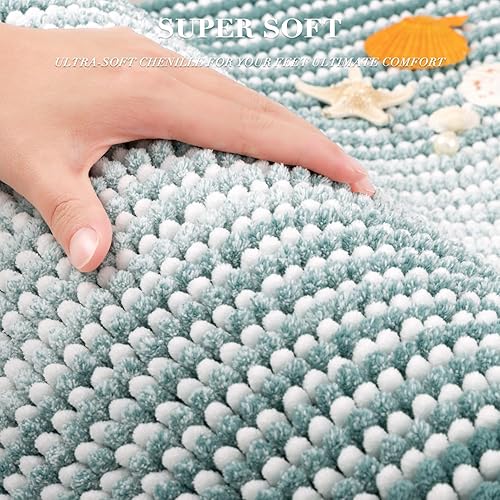 Miniatura 83 de BSICPRO Juego de alfombras y tapetes de baño, 2 piezas de felpilla gruesa y absorbente, antideslizantes, suaves y peludas para baño, lavables a