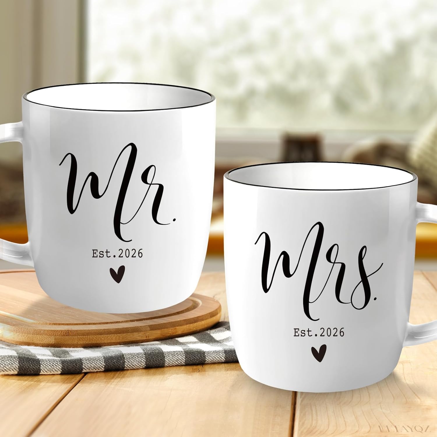 Mr and Mrs Est 2026 Coffee Mugs Gifts for New Couples, Weddings Anniversary Engagement Mug Gifts for Mr and Mrs, Couples, Wedding Registry Mug Gift for Her Him, Wedding Gift for Newlyweds19 - Image 3