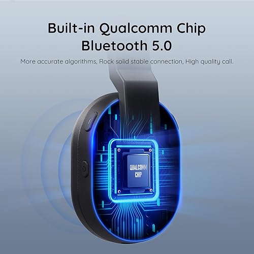 Miniatura 7 de EKSA Auriculares inalámbricos con cancelación de ruido AI, 45 horas de tiempo de reproducción, auriculares para camionero con dongle USB y base de