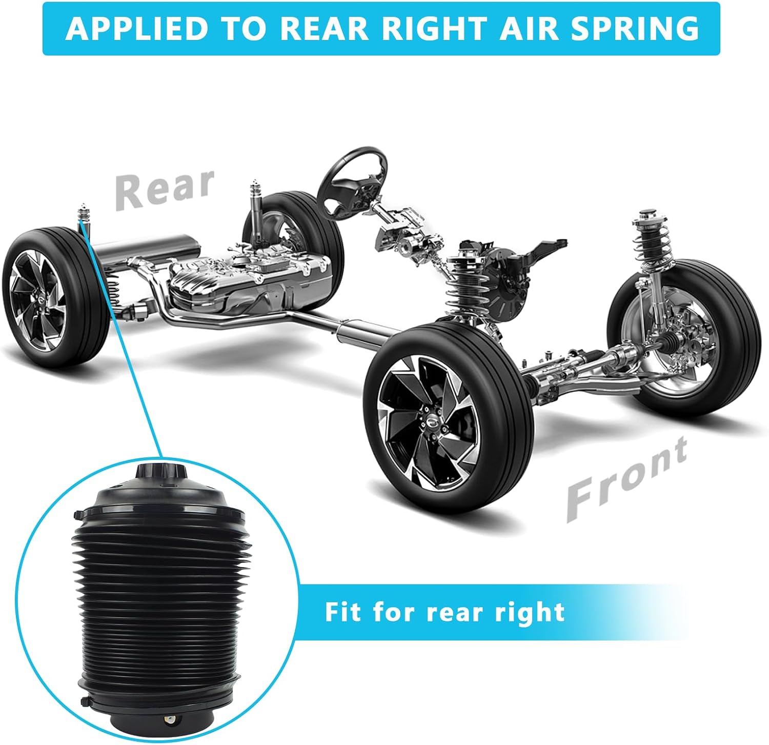 Rear Right Air Spring Bag Suspension Kit Replacement for Jeep Grand Cherokee 2016 2017 2018 2019 2020 2021 2022 68258354AC