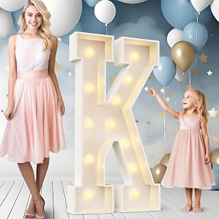 Ledido Easy-Assemble 4FT Marquee Light Up Letter, Large Lighted Letter K