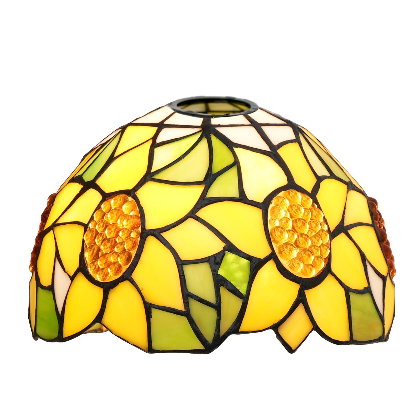 Zamiennik abażuru 20 cm żółty słonecznik witrażowa lampa ręcznie robiona vintage abażury akcesoria pasuje do lampy stołowej wiszące lampy podłogowe