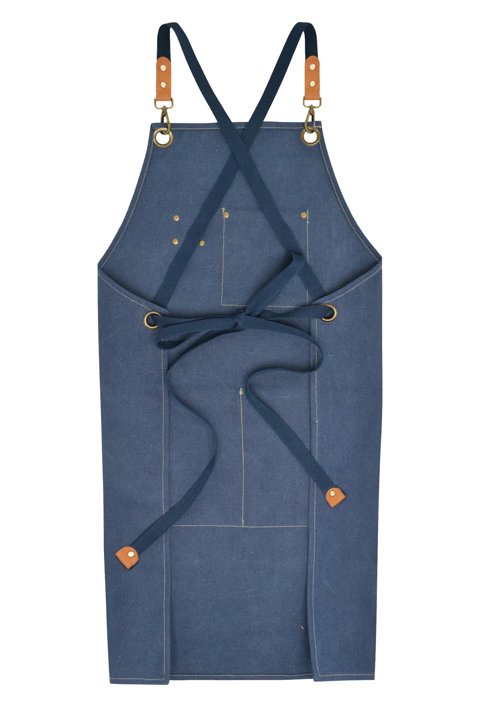 Nanxson Canvas Work Aprons for Men with Pockets Tool Apron for Gardening Restaurant Chef Apron, Blue - Image 2