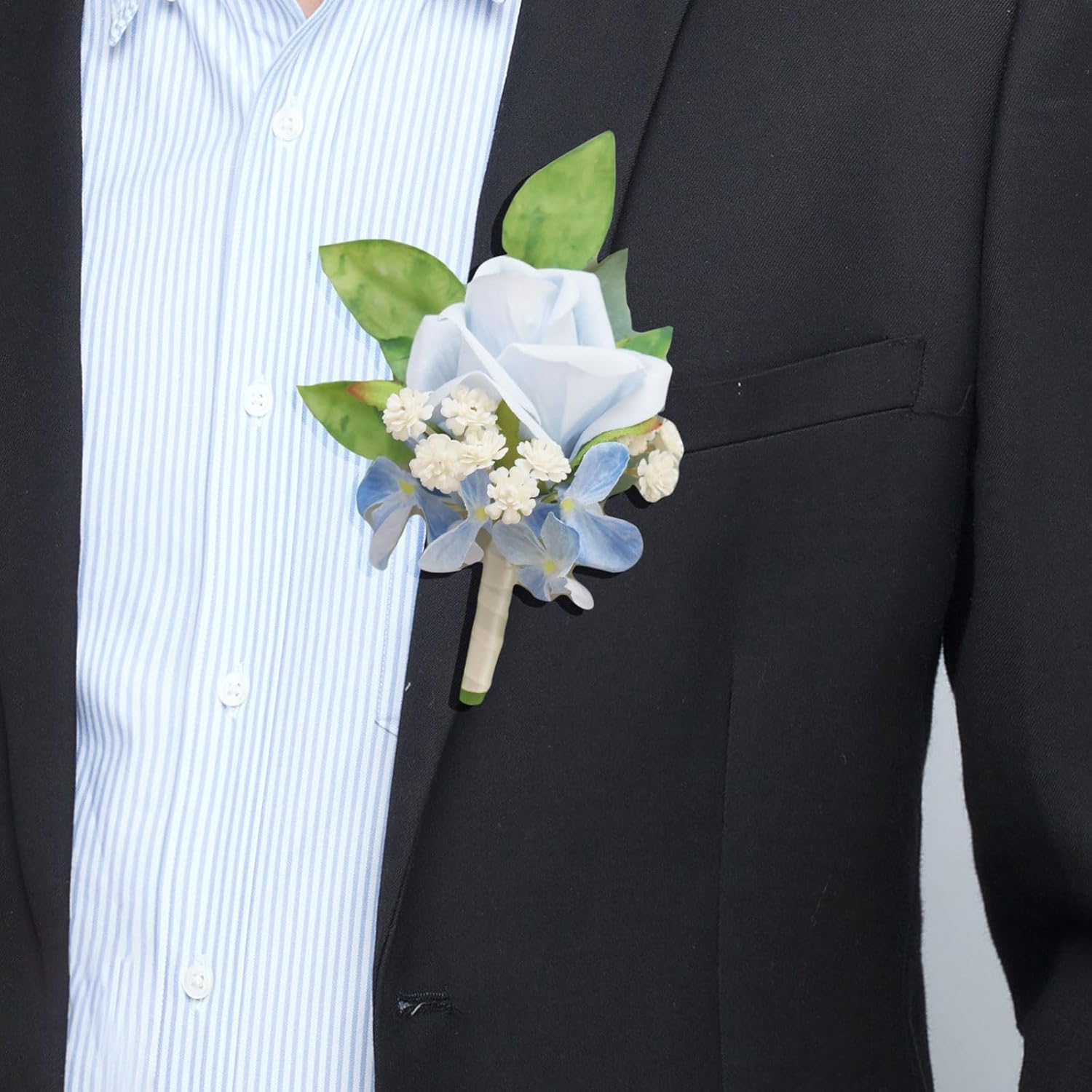 Amazon.com: Fiwisora Wedding Velvet Rose Boutonniere Flower for Men Set ...