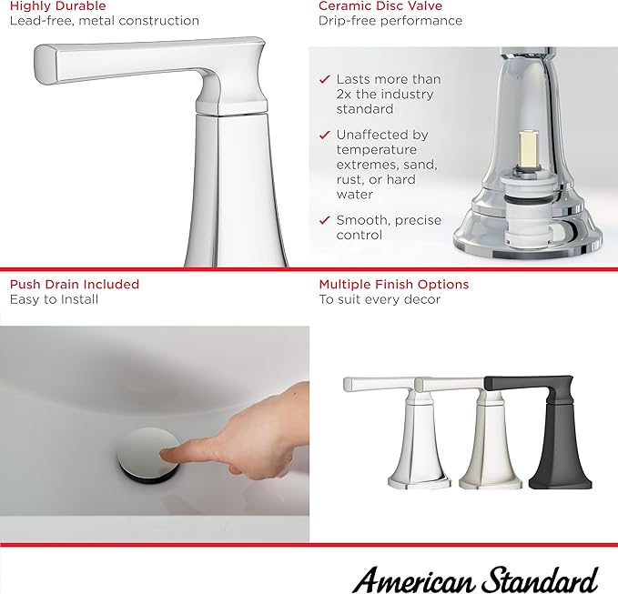 Grifería Lavamanos 2 Manijas 4 Pulgadas Acabado Cepillado miniatura 4