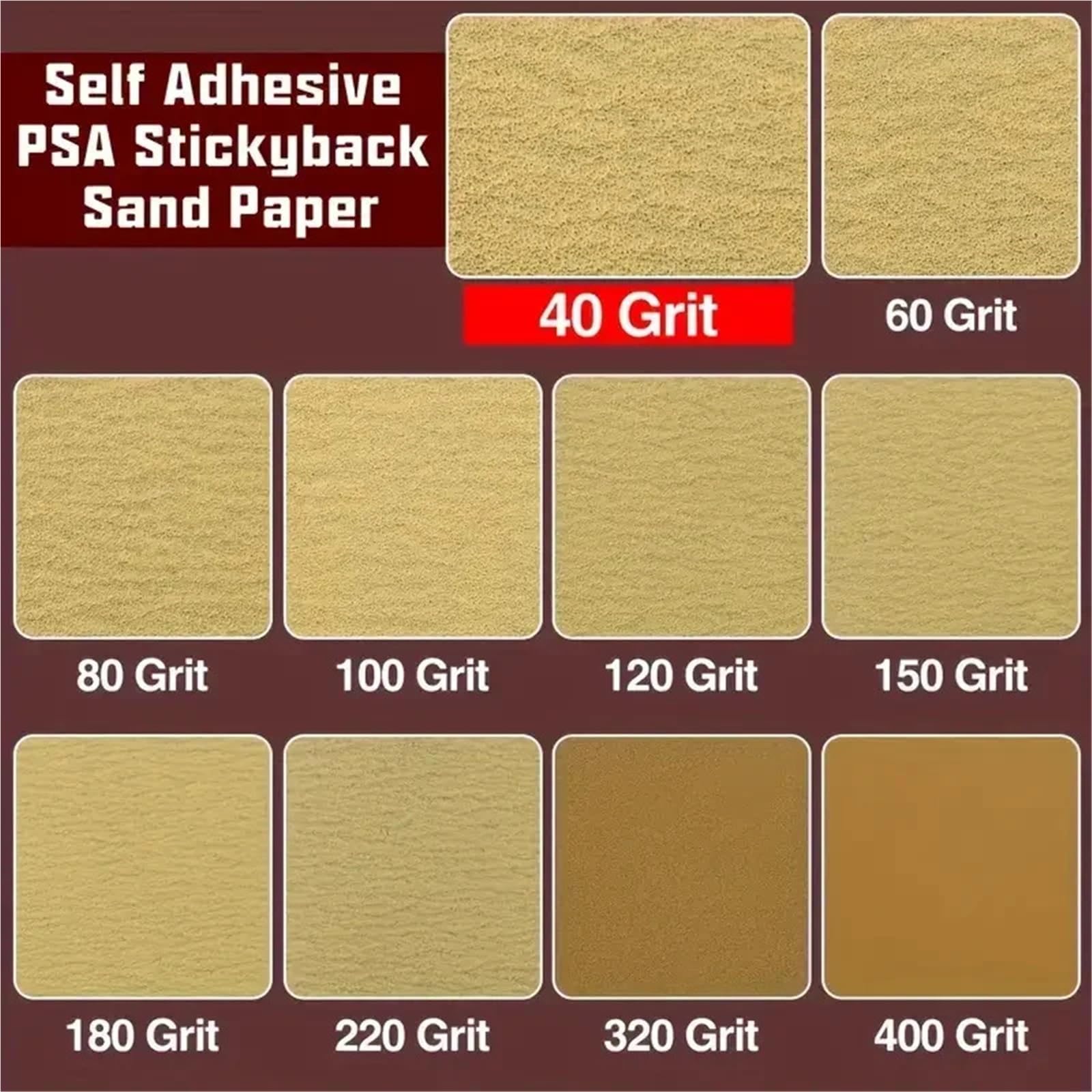 1 rollo de papel de lija autoadhesivo, tamaño 2-3/4 X 10, hoja adhesiva PSA, adecuado for automoción y carpintería