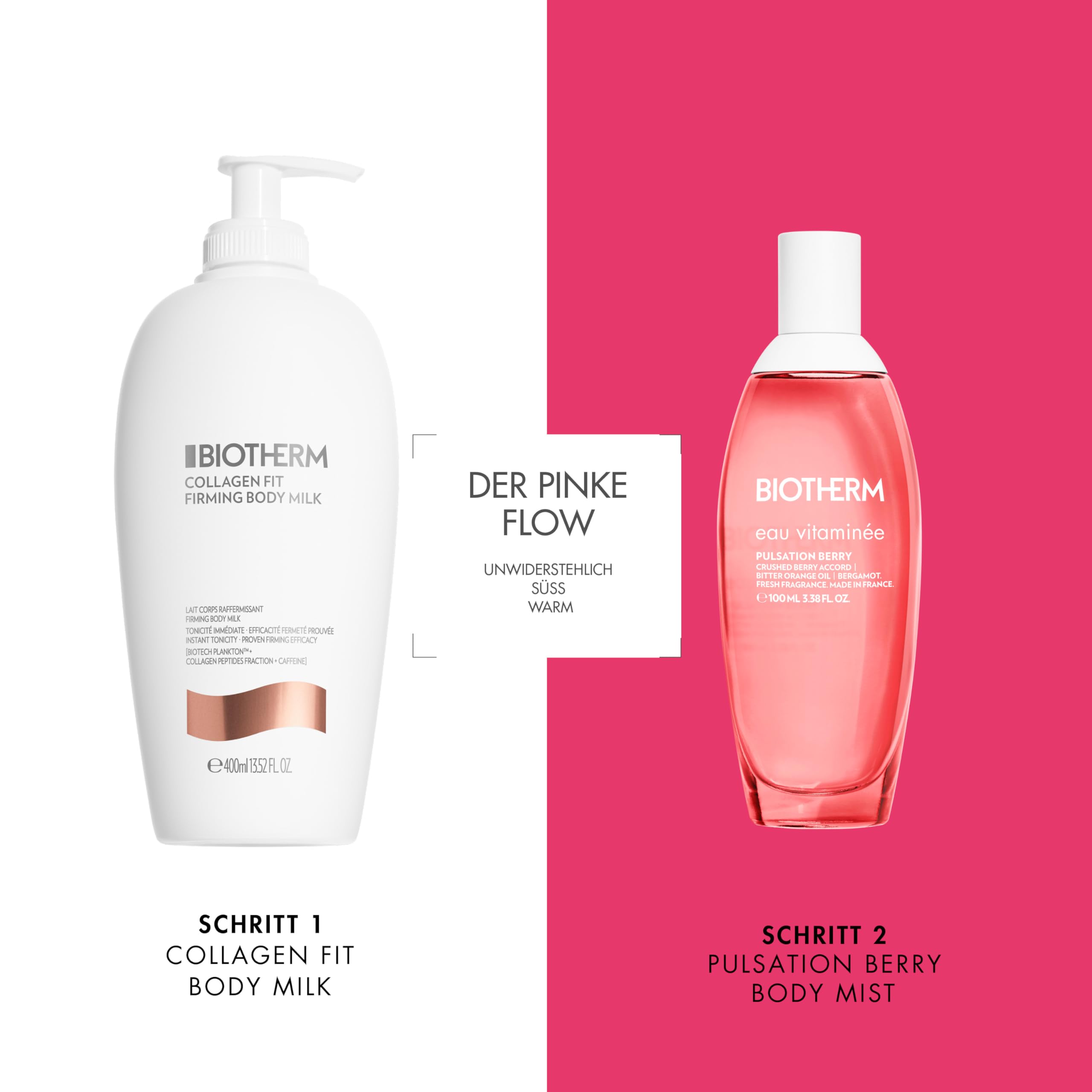 Biotherm Eau Vitaminée Pulsation Berry Eau de Toilette, fruchtig-frischer Körperduft mit Himbeere, Bergamotte und Bitterorangenöl, revitalisierender Body Mist für Damen