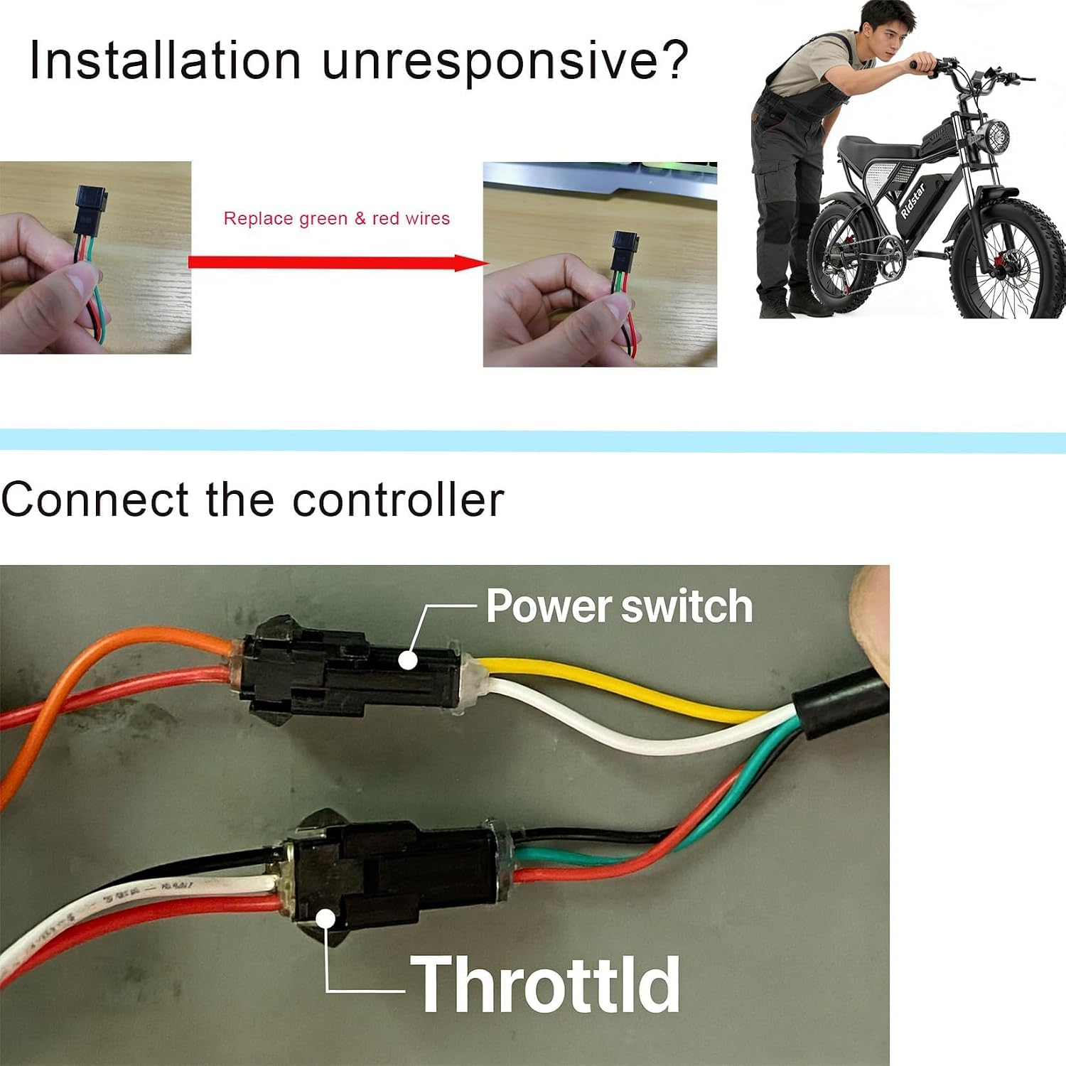 Full Twist Throttle with 2 Keys - PSLER 22MM Ebike Throttle,Universal Throttle Controller for Electric Bike Scooter