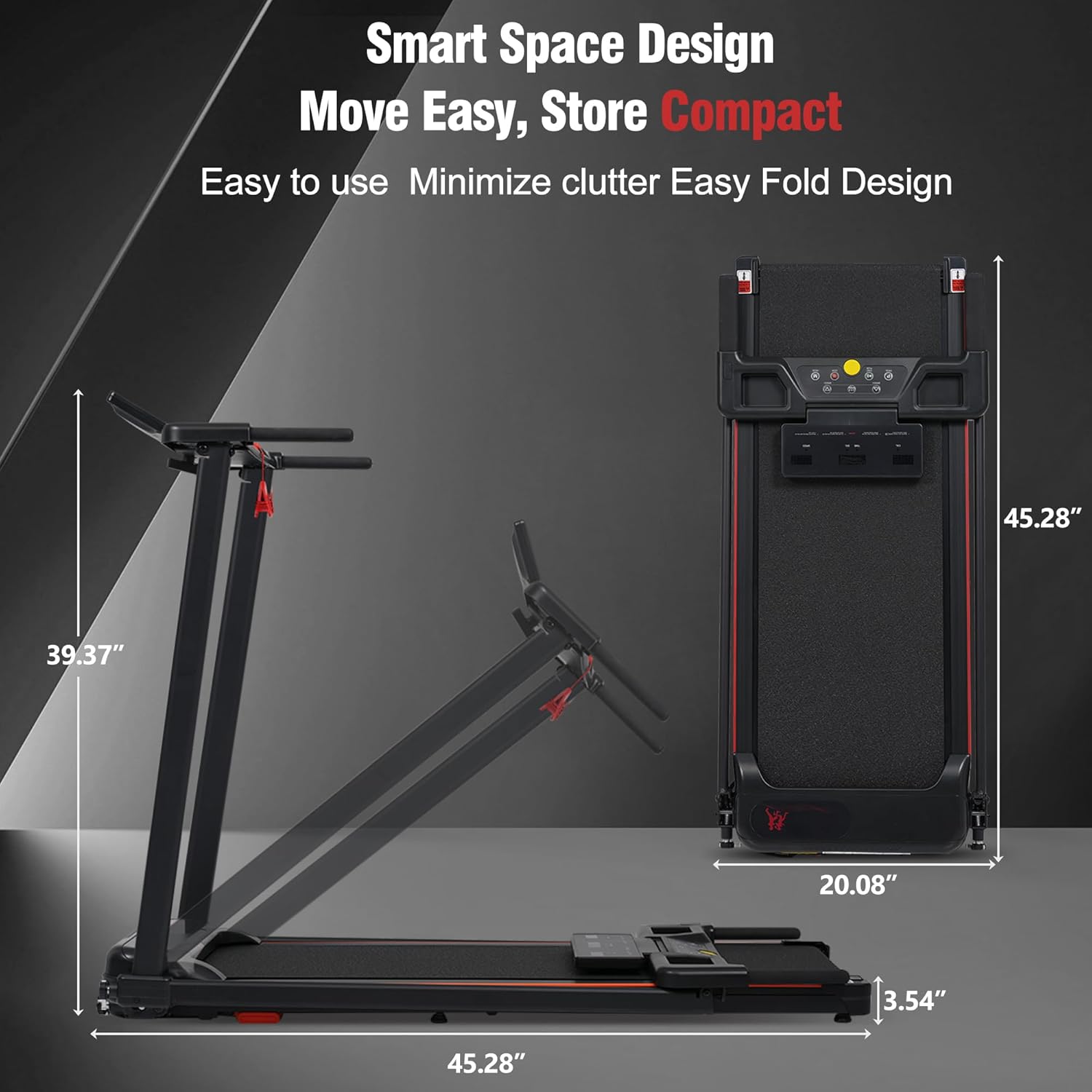 Merax 15% Treadmills for Home with Handle, 3 in 1 Portable Treadmill with Incline, Foldable Treadmill with Three Screen, 12 Preset Programs, Walking pad with Handle bar, 300LBS Capacity