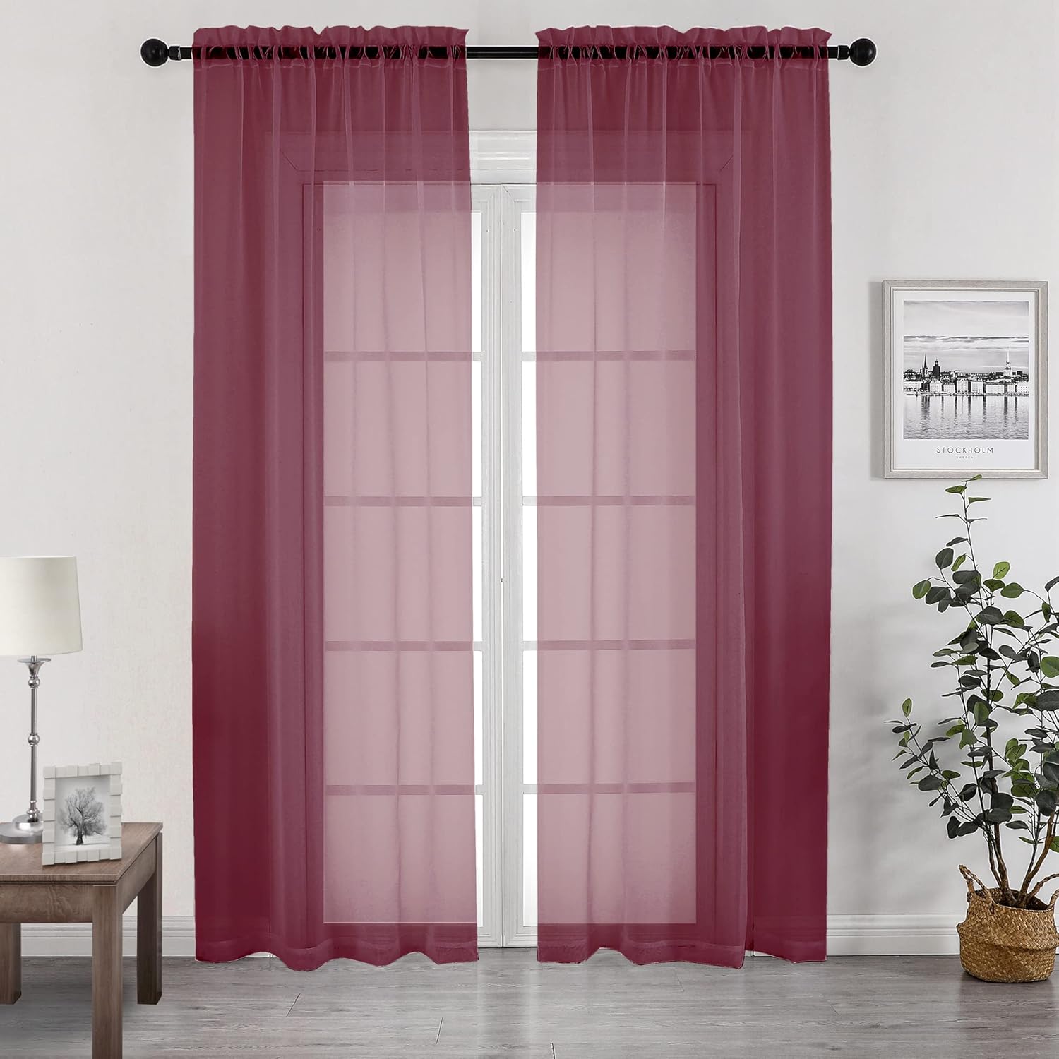 Martha Stewart Glacier - Par De Paneles De Cortinas Transpa. Color Blanco