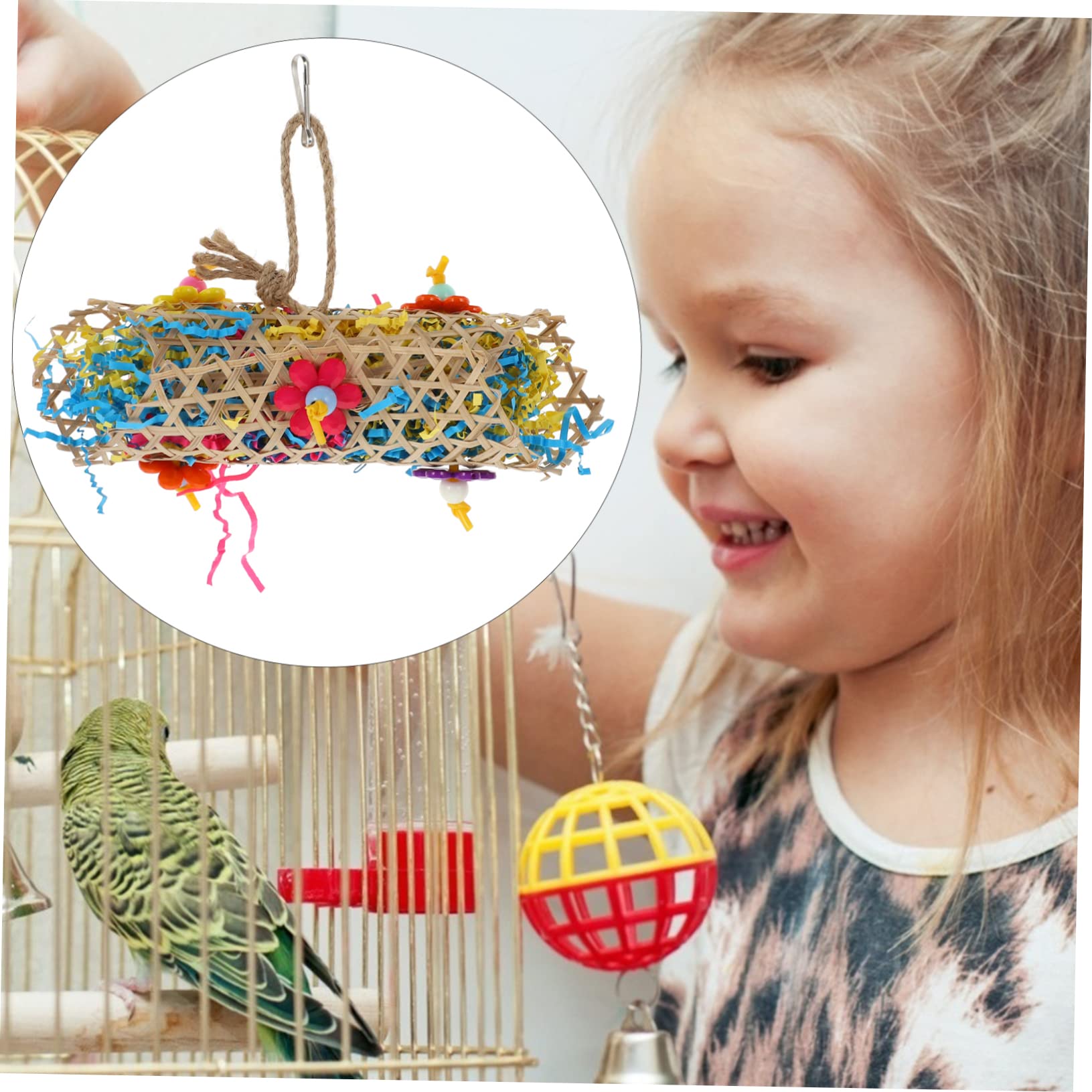 BESPORTBLE 3sätze Vogelspielzeug Bunte Baumwollseil Und Papierschnipsel-hängespielzeuge Für Papageien Wellensittiche Und Andere Kleine Vögel Teiliges Spielset Aktivität Und Nestbau