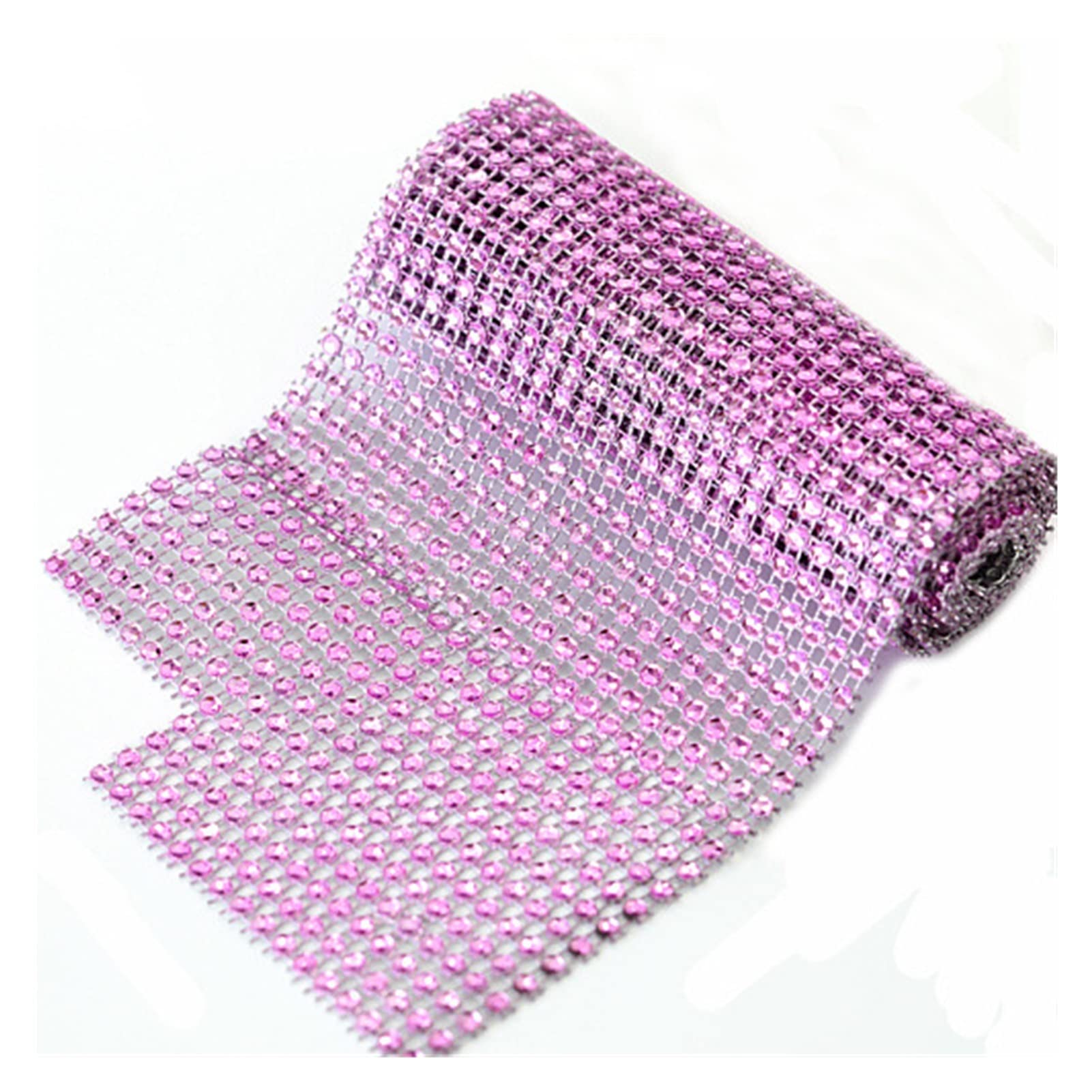 ACiyD Mehrzweck-24-reihiges Strass-Mesh-Trimmband für Hochzeit, Diamant, funkeln, Strass, Cup-Kette, Party-Dekoration, Kuchenband für die Herstellung von Geschenkverpackungen (Color : Black) (Pink)