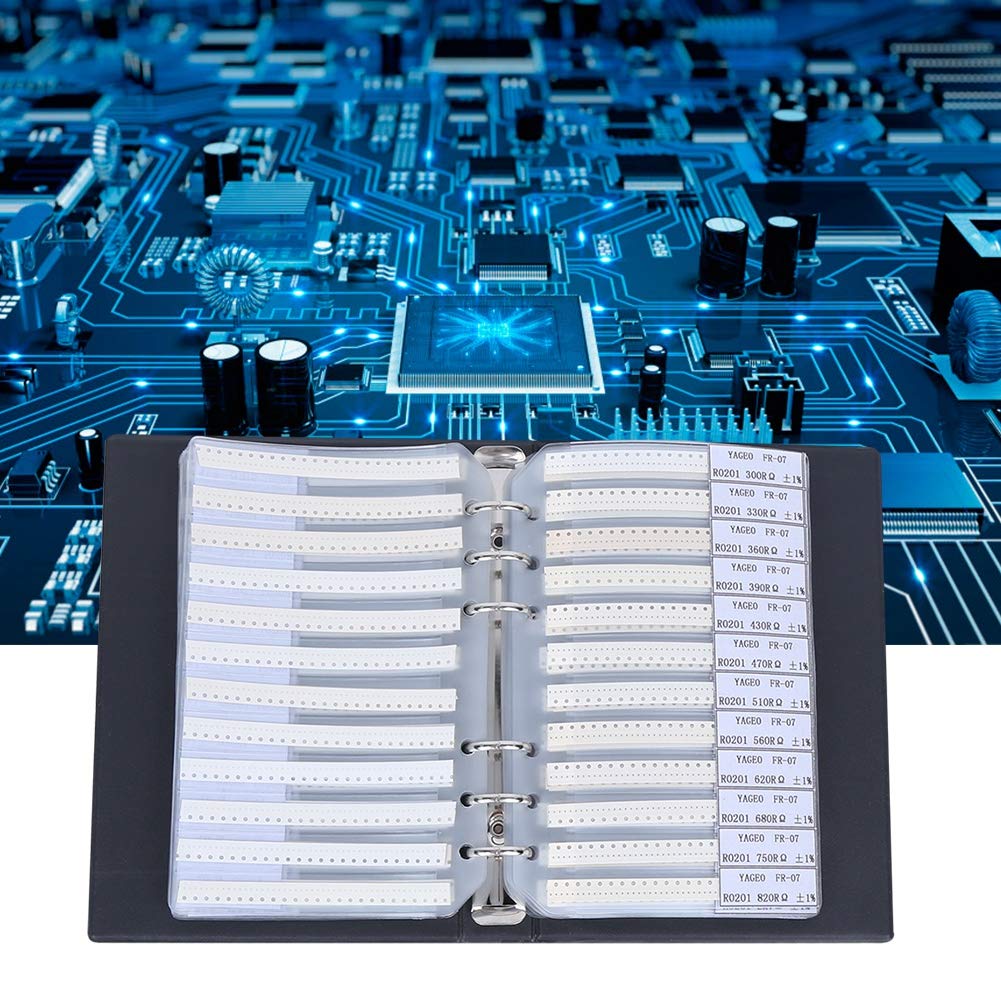 Garosa Campionario Resistenze 0201 170 Pezzi, Kit Assortimento Resistori Elettronici con Valore Identificato, Componenti per Progetti Fai da Te, Scatola in Plastica Nera