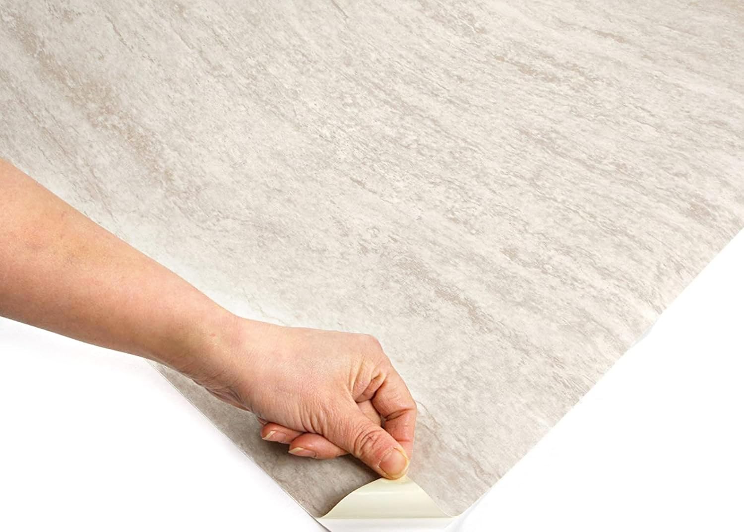 ROSEROSA Peel and Stick Faux Matt Marble Architectural Film Self-Adhesive Vinyl Film Wallpaper Door Wrap Counter Top Border Mirror Molding Trim SM742
