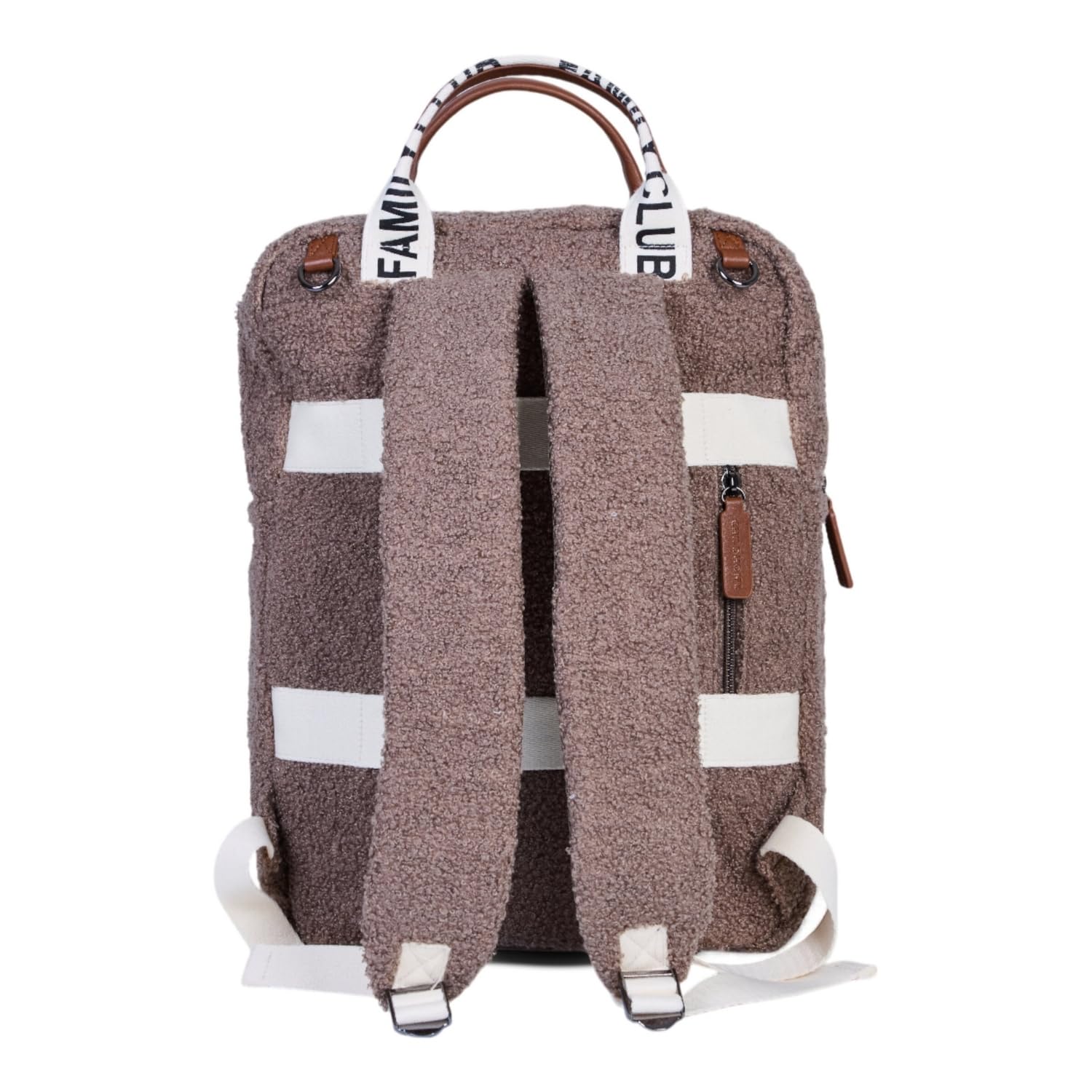 CHILDHOME, Sac à dos à langer Family Bag, Grande capacité, Multifonctionnel, Tapis à langer inclus, 11 Compartiments, Pochette Isotherme, Passage Trolley-valise, Accroche Poussette, 20.5L, Teddy Brun