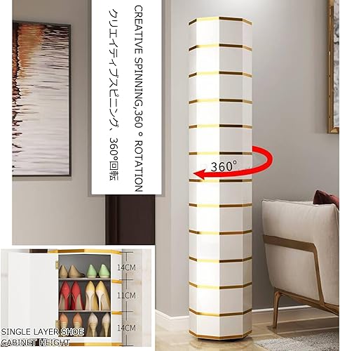 Miniatura 4 de Zapatero para entrada, organizador de zapatos giratorio de 360 grados, armario moderno de almacenamiento de zapatos, estantes de zapatos para