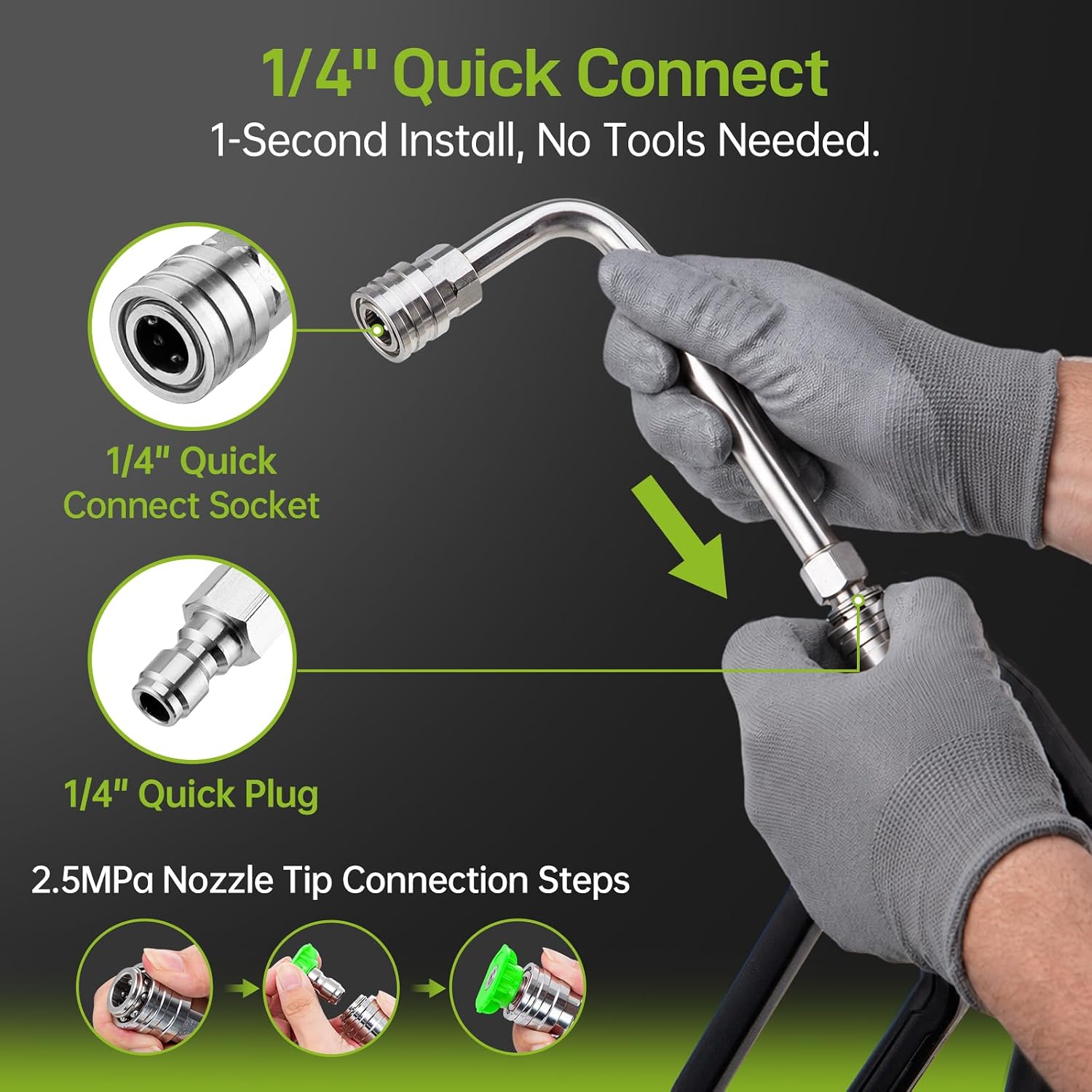 Pressure Washer Extension Wand, 30°, 90°, 120° Curved Rods