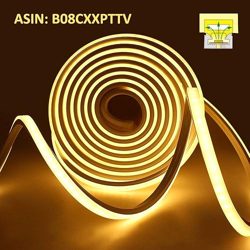 Miniatura 3 de Newest 16.4FT5M Silicone LED Channel System, U Shape 12x12mm DIY LED Neon Rope Light IP67 Waterproof for 8mm LED Strip Lights Installation, for