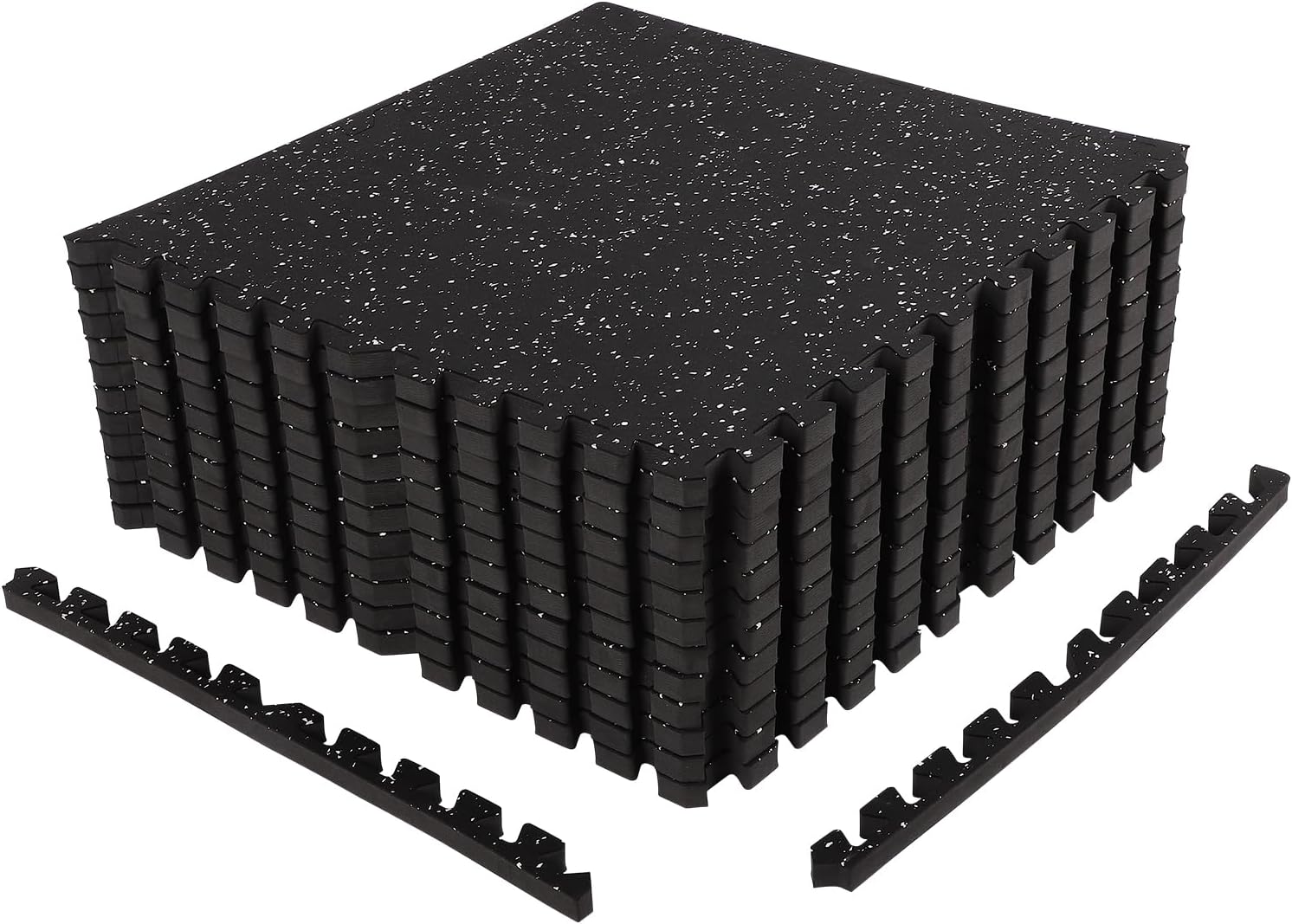 FAHKNS Gym Mat, 0.79'' Extra-Thick Exercise Equipment Mats, 12 Pcs 48 Sq Ft Rubber Top Floor Tiles, EVA Foam Exercise Mat Tiles - Durable, Non-Slip, Interlocking Mat, Gym Flooring for Home Gym