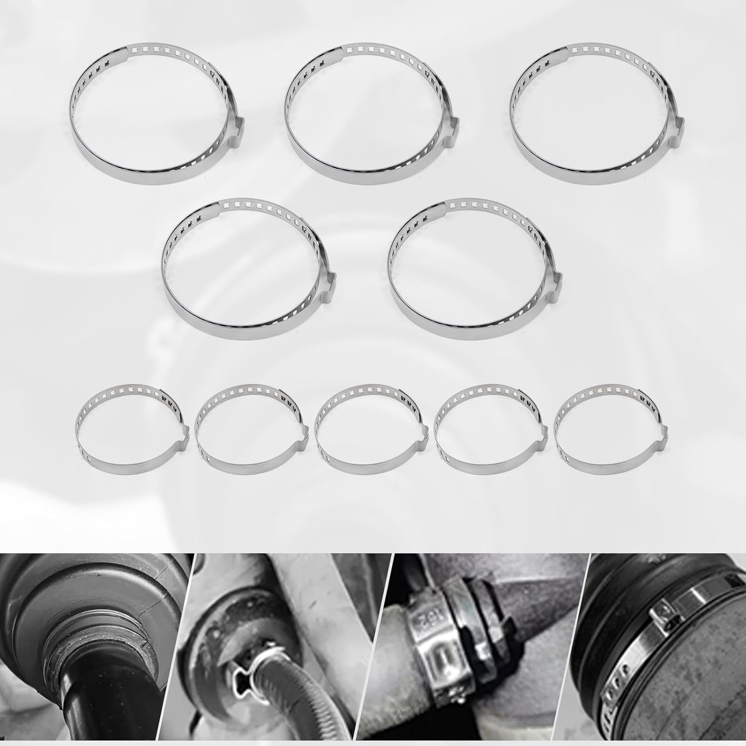 CV Axle Boot Clamp Pliers, CV Boot Clamp Tool with 10PCS Stainless Steel CV Joint Boot Band Clamps for Most Cars
