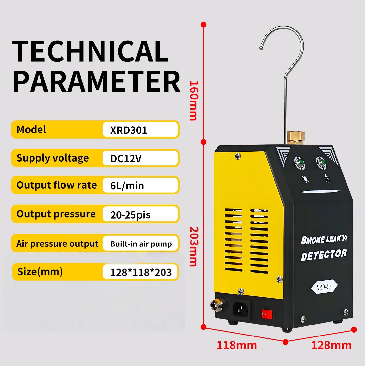 Automotive Smoke Machine with Built-in Air Pump， Smoke Machine- 12V DC,Smoke Leak Detector Automotive for Cars, Motorcycles, Trucks, Boats, ATVs