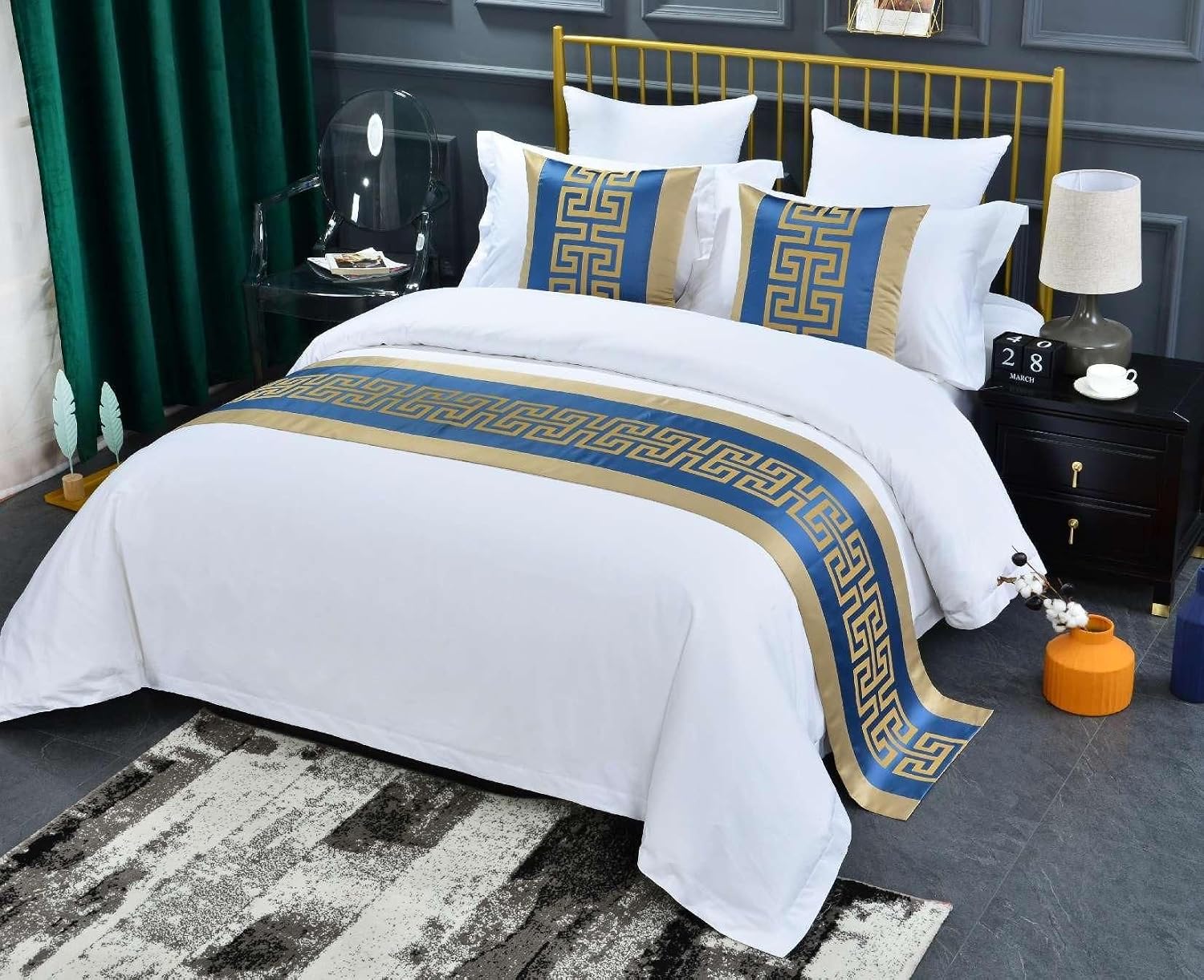 Bed Runner Bedding Scarves 180X50cm for 1.2m Bed Scarf for King Queen Size Home Hotel Bedroom Decor Bed Throws for Foot curry2