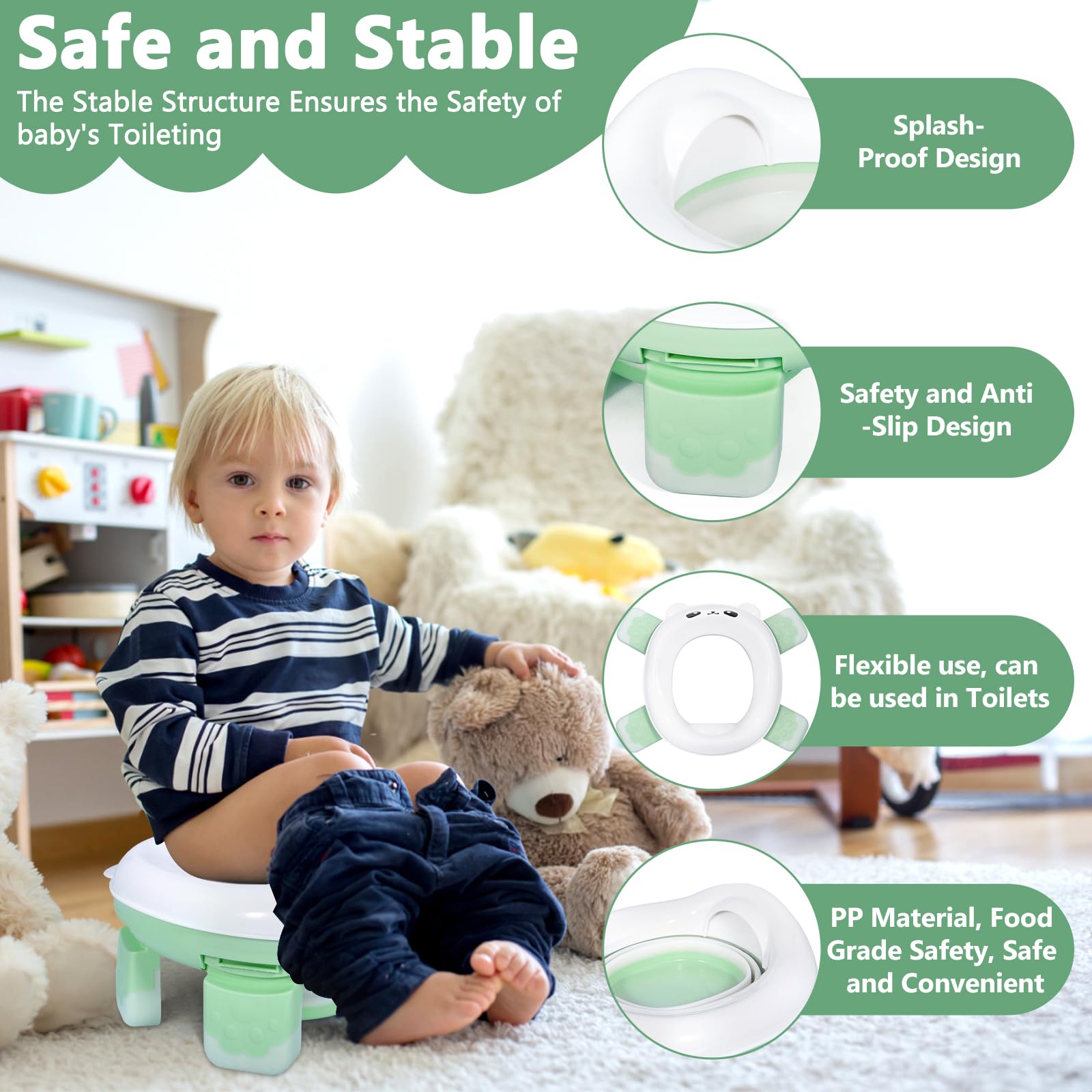 Pot Pliable Portable Enfant Voyage, Pot de Voyage Enfant, Pot Bebe Toilette Portable Enfant, avec 40 Sac, Potty Training Seat, Toilette Pot WC Enfant, pour Voyage, Camping,Voiture,Extérieur