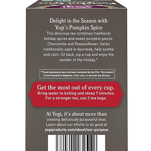 Miniatura 3 de Yogi Tea Pumpkin Spice Tea  16 bolsas de té por paquete (4 paquetes)  Bolsas de té de especias de calabaza orgánica de edición limitada  Perfecto