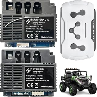 JR1932RX-24V Power Wheels Control Box with Remote Control,24Volt High Power Receiver for Ride On Upgrade Replacement Parts,Power Wheels Control Board Conversion Kit