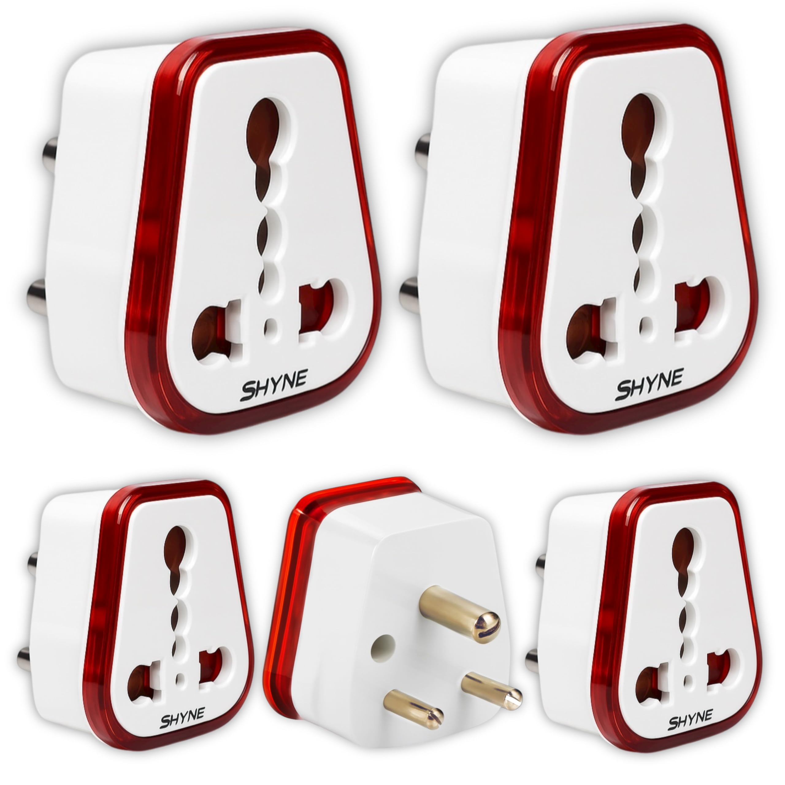 KAVANA Shyne 6 amp to 16 amp Converter/Conversion Plug Converts 6A Socket to 16 A Socket for Geysers, A/C,Refrigrator,Microwave,etc for Indian and International Plugs (6A TO 16A CONVERSION, PACK OF 4)